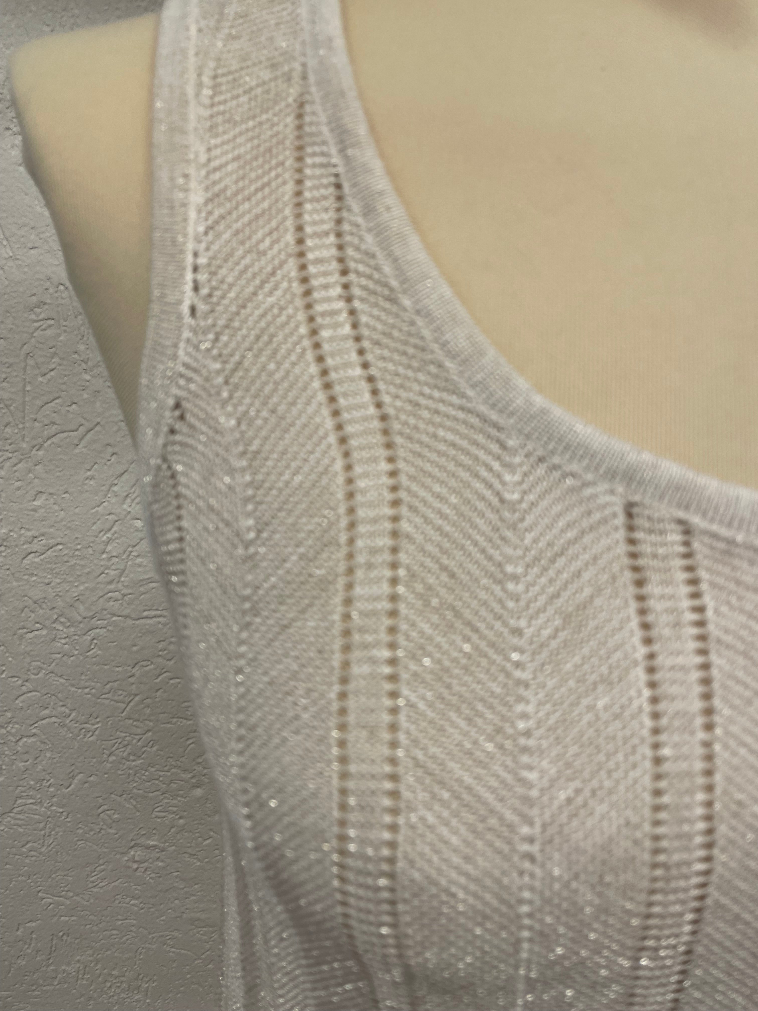 Esqualo top nieuw met labels knitted ecru glitter maat XS 34