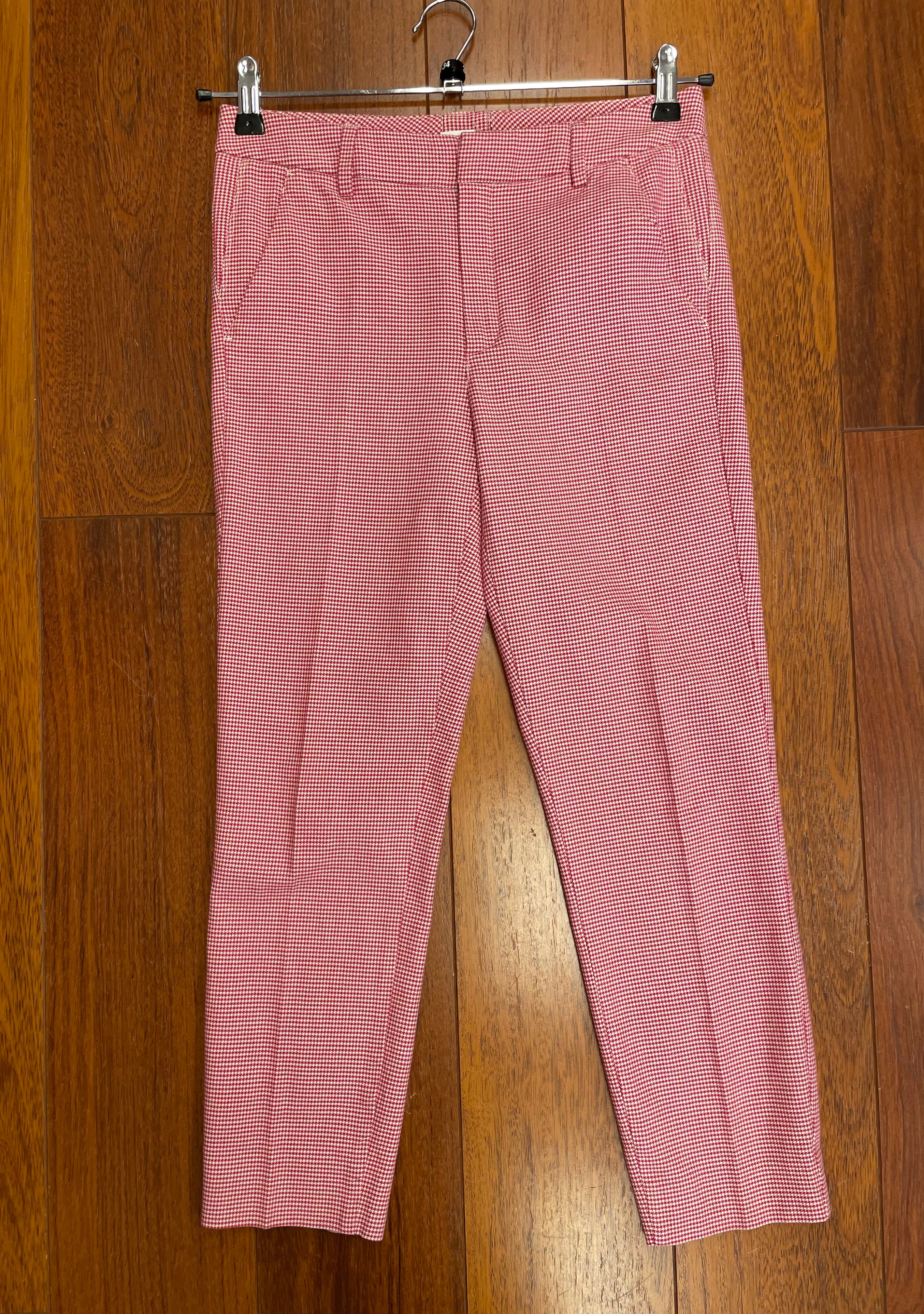 Massimo Dutti broek rood wit ruit