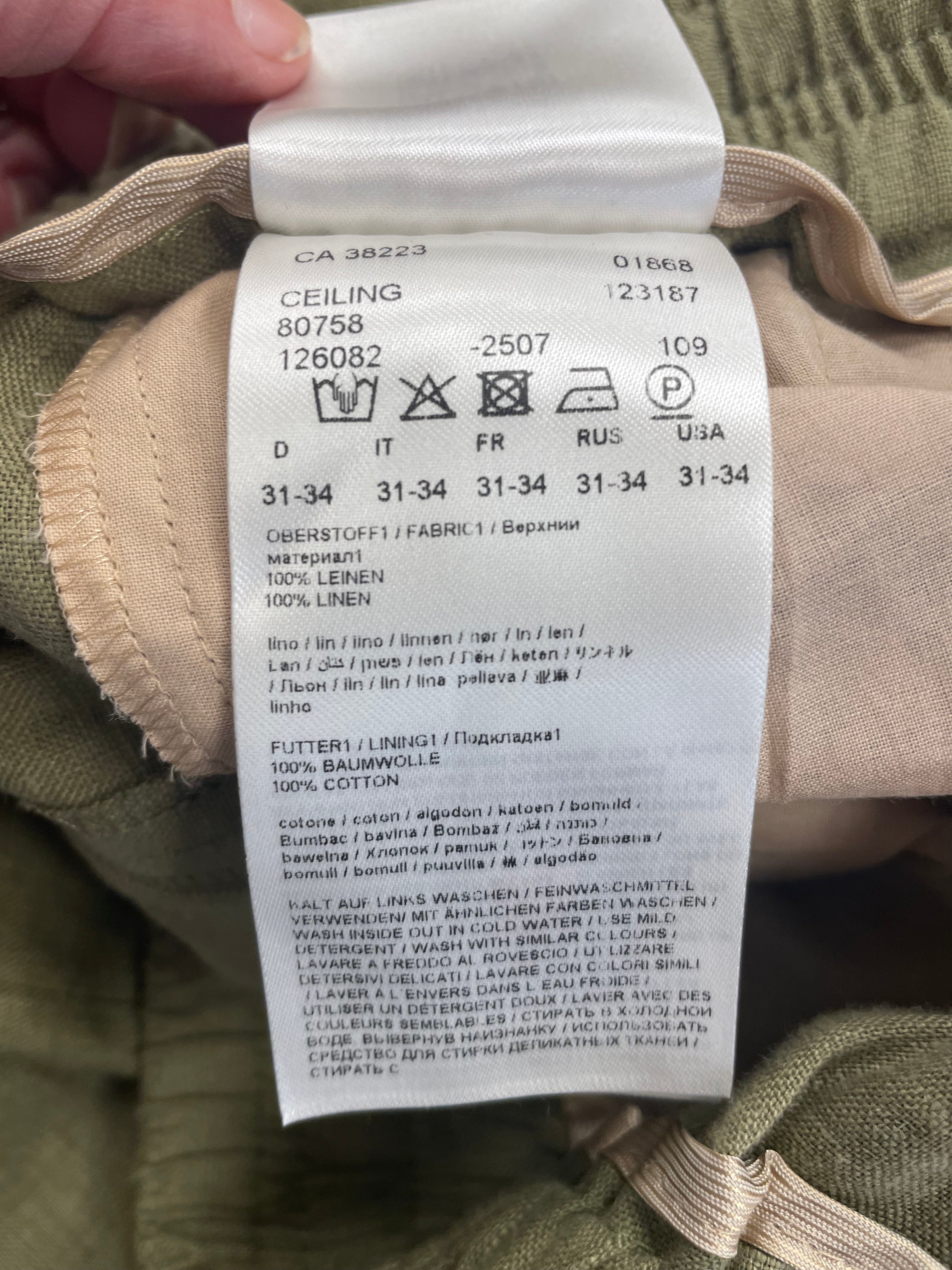 Drykorn broek linnen palazzo mosgroen maat L / XL