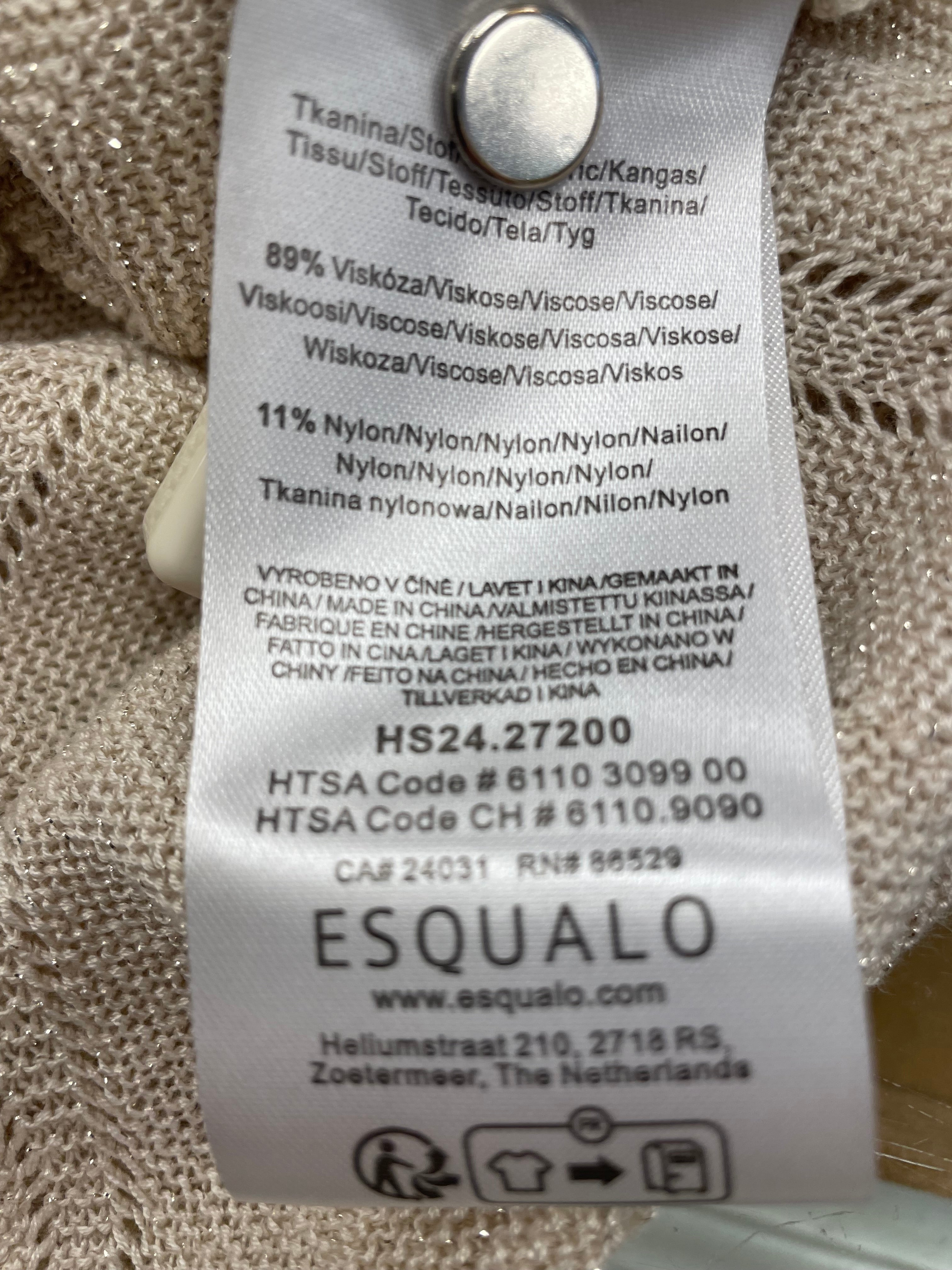 Esqualo top nieuw met labels knitted ecru glitter maat XS 34