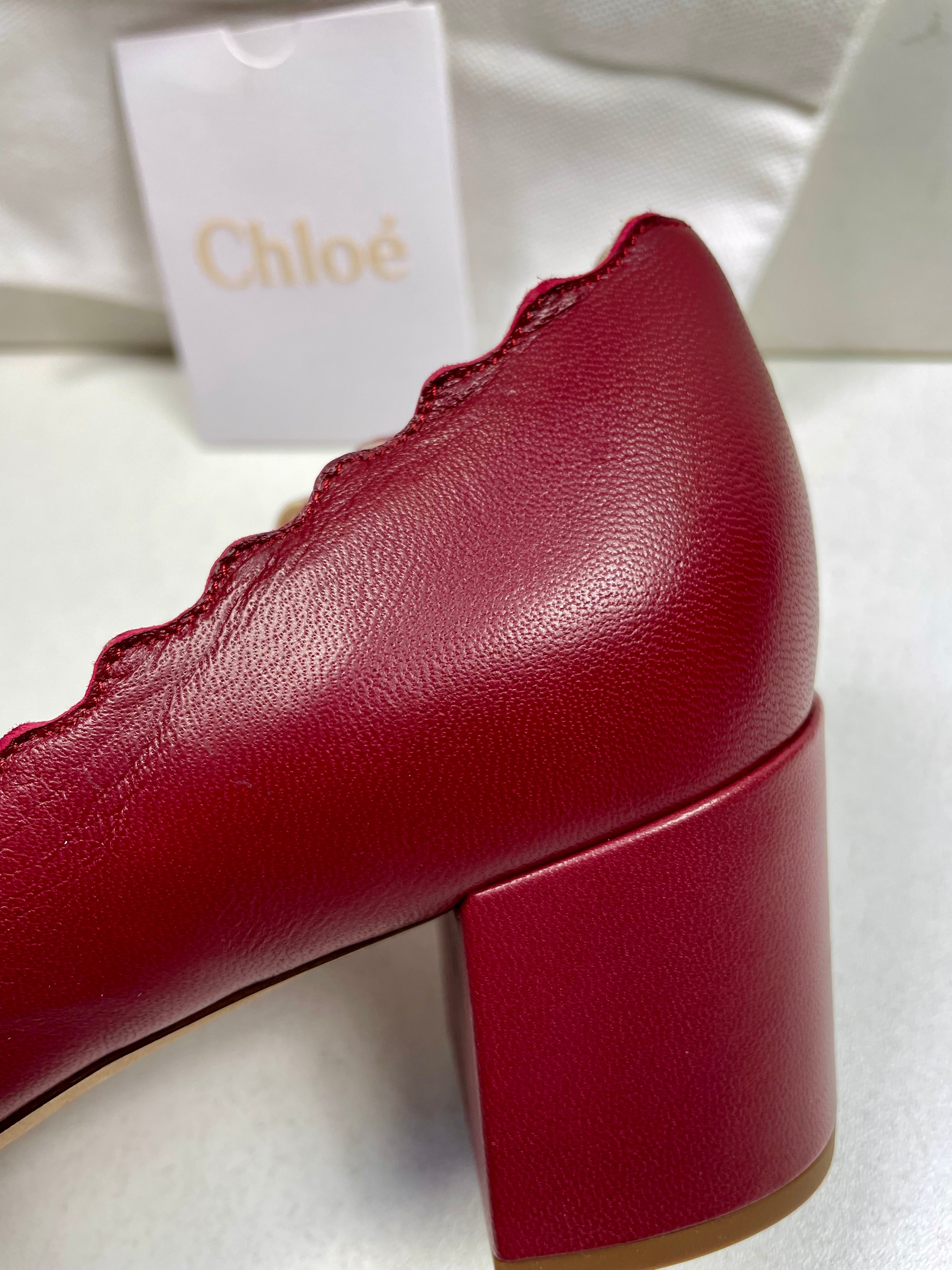 Chloé schoenen pumps leer Bordeaux rood maat 36 1/2