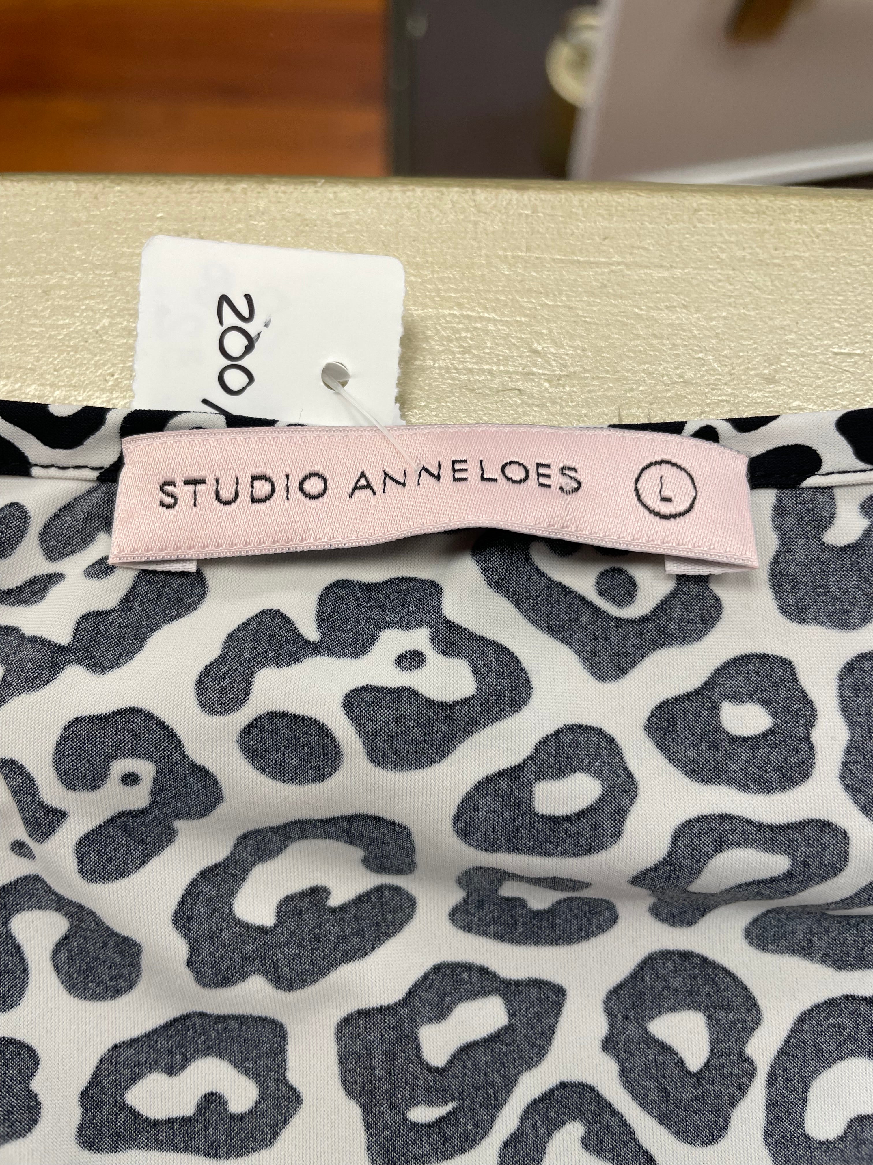 Studio Anneloes shirt maat L 40 zwart wit animal travelstof