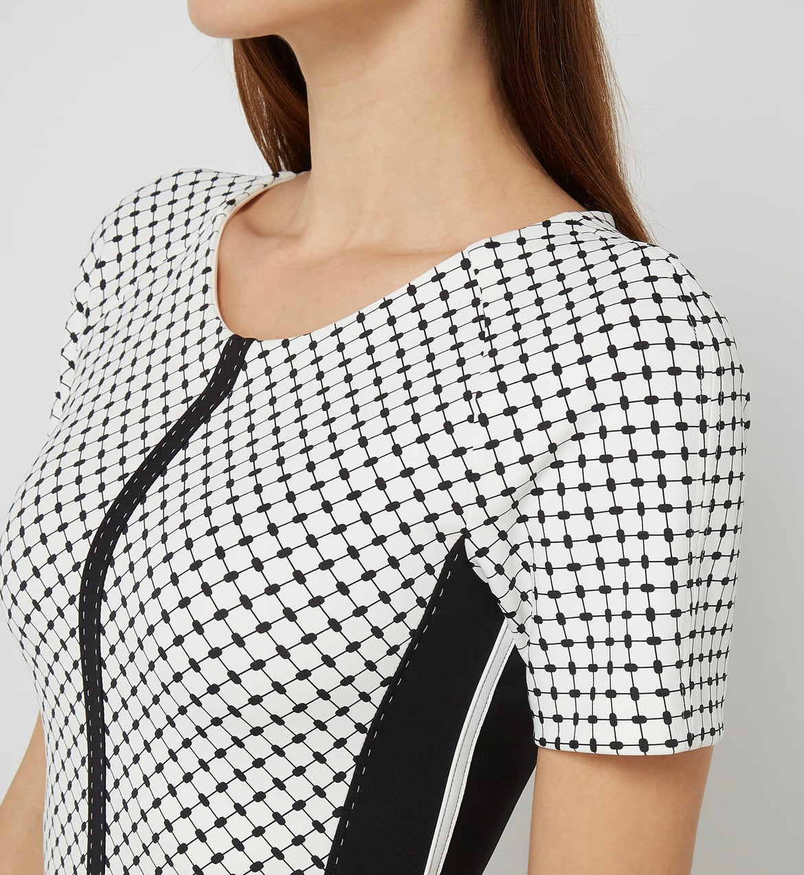 Marc Cain jurk maat 5 / 42 / XL wit zwart
