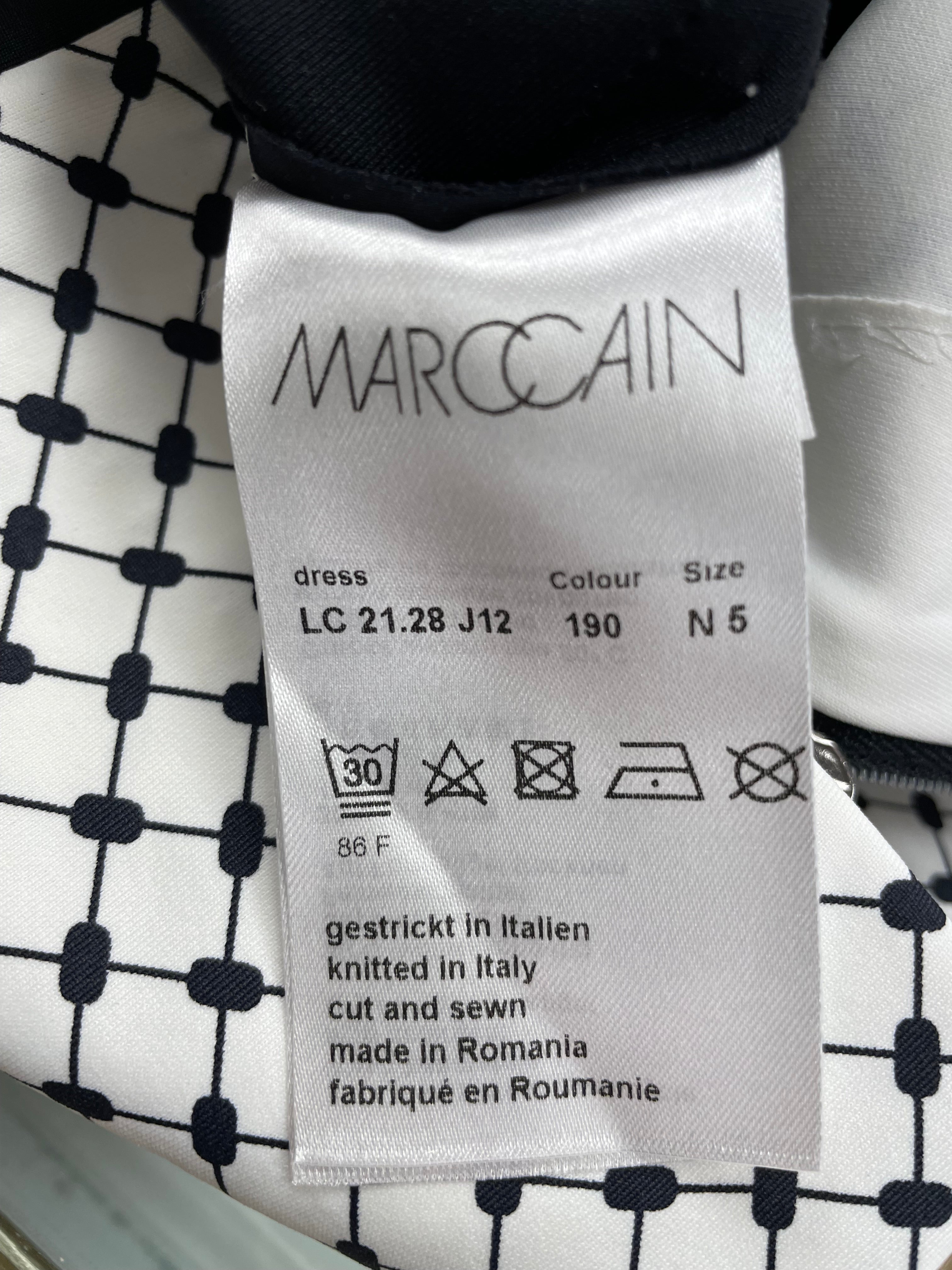 Marc Cain jurk maat 5 / 42 / XL wit zwart