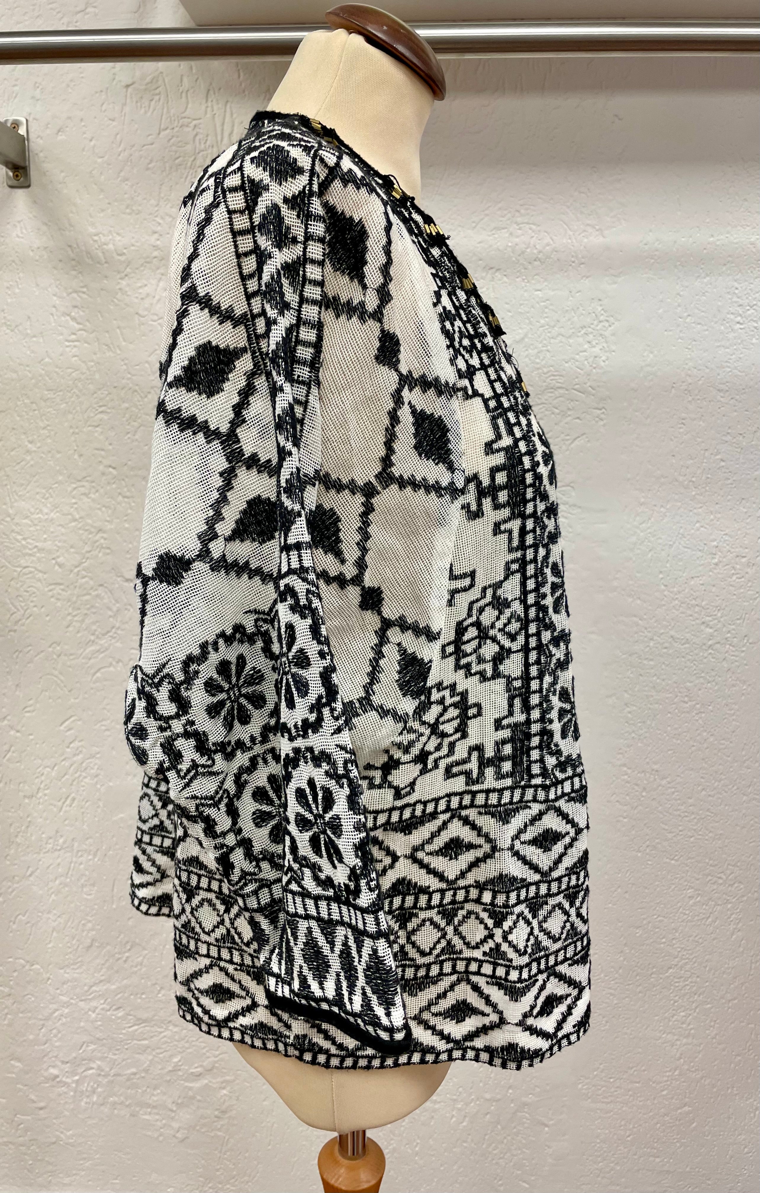 Antik Batik blouse zwart wit maat L 40