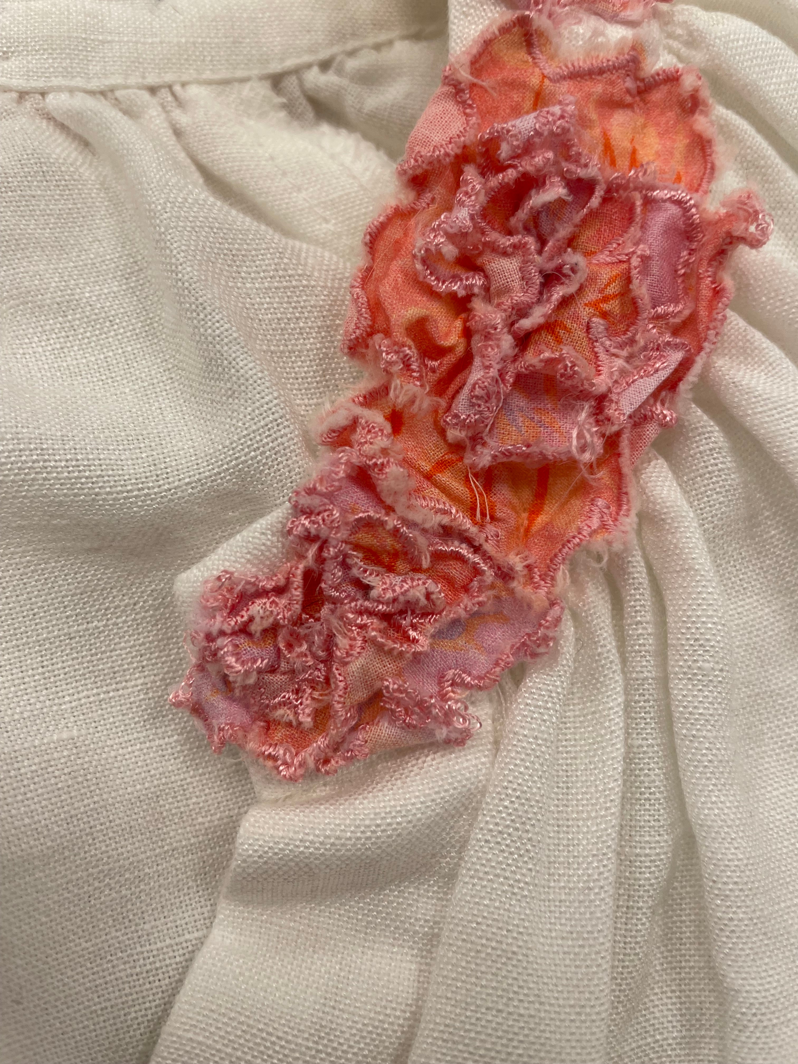 Gustav blouse maat L 40 wit roze linnen viscose
