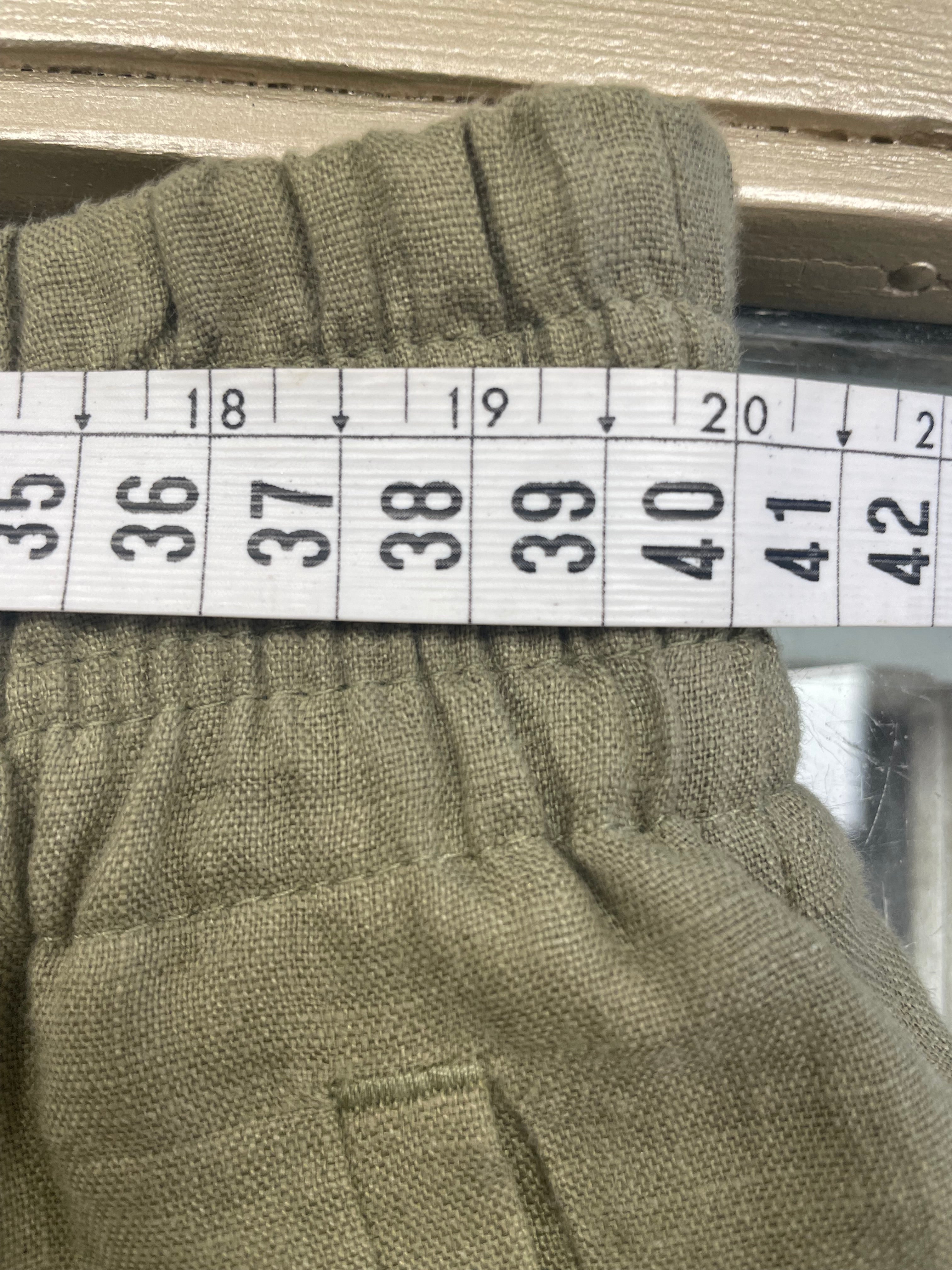 Drykorn broek linnen palazzo mosgroen maat L / XL