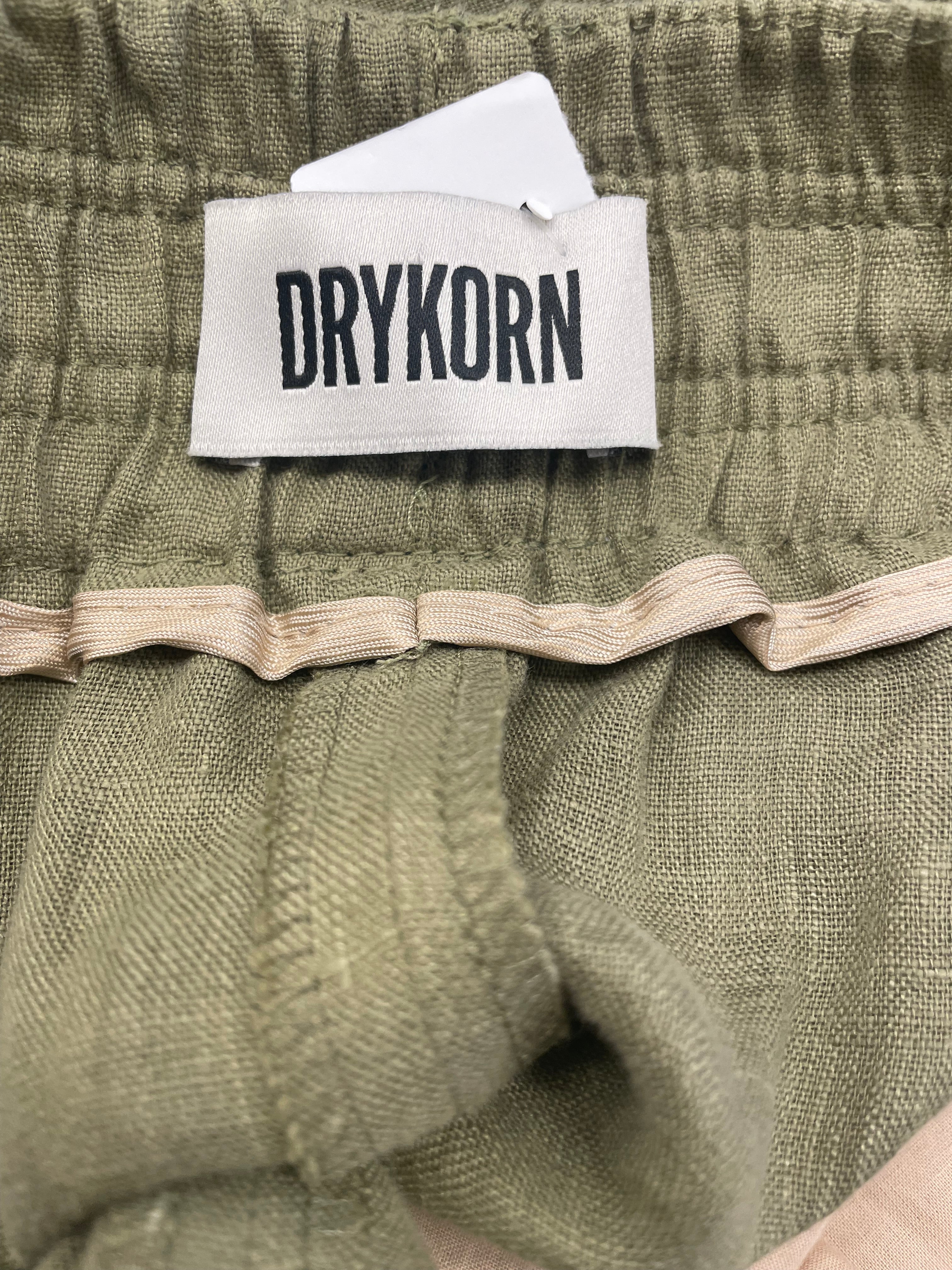 Drykorn broek linnen palazzo mosgroen maat L / XL
