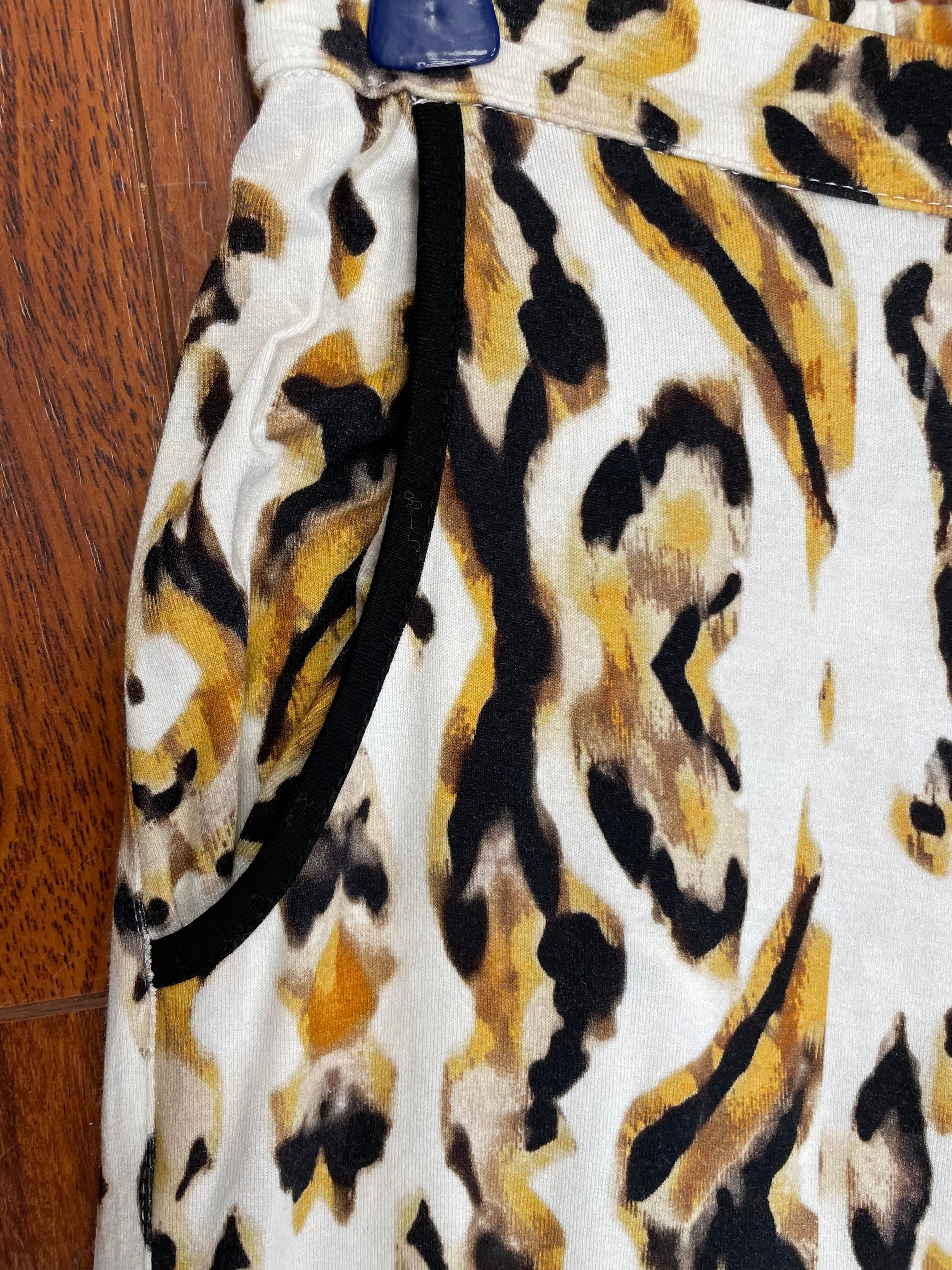 Maicazz broek maat XS 34 ecru bruin zwart animal