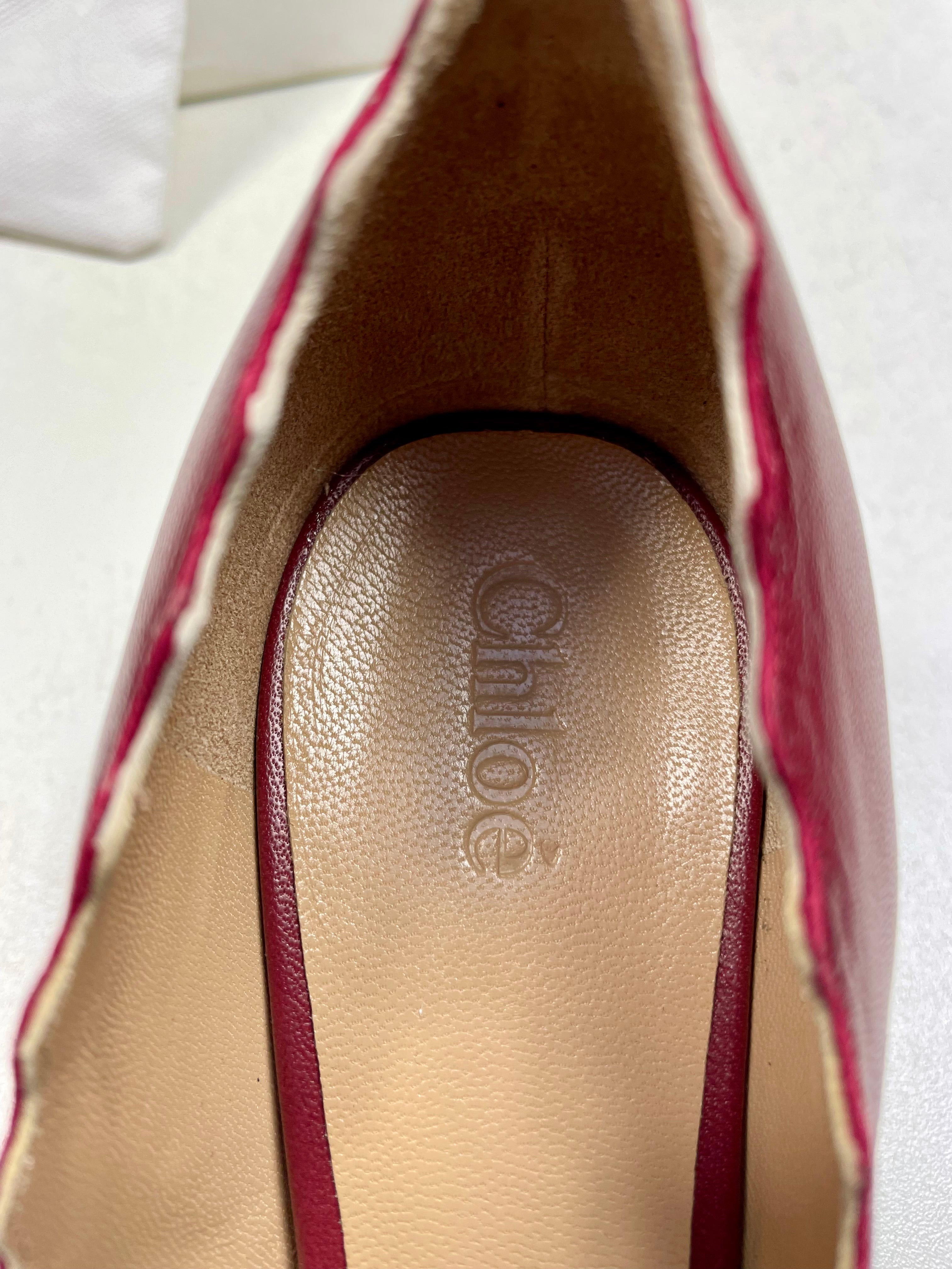 Chloé schoenen pumps leer Bordeaux rood maat 36 1/2