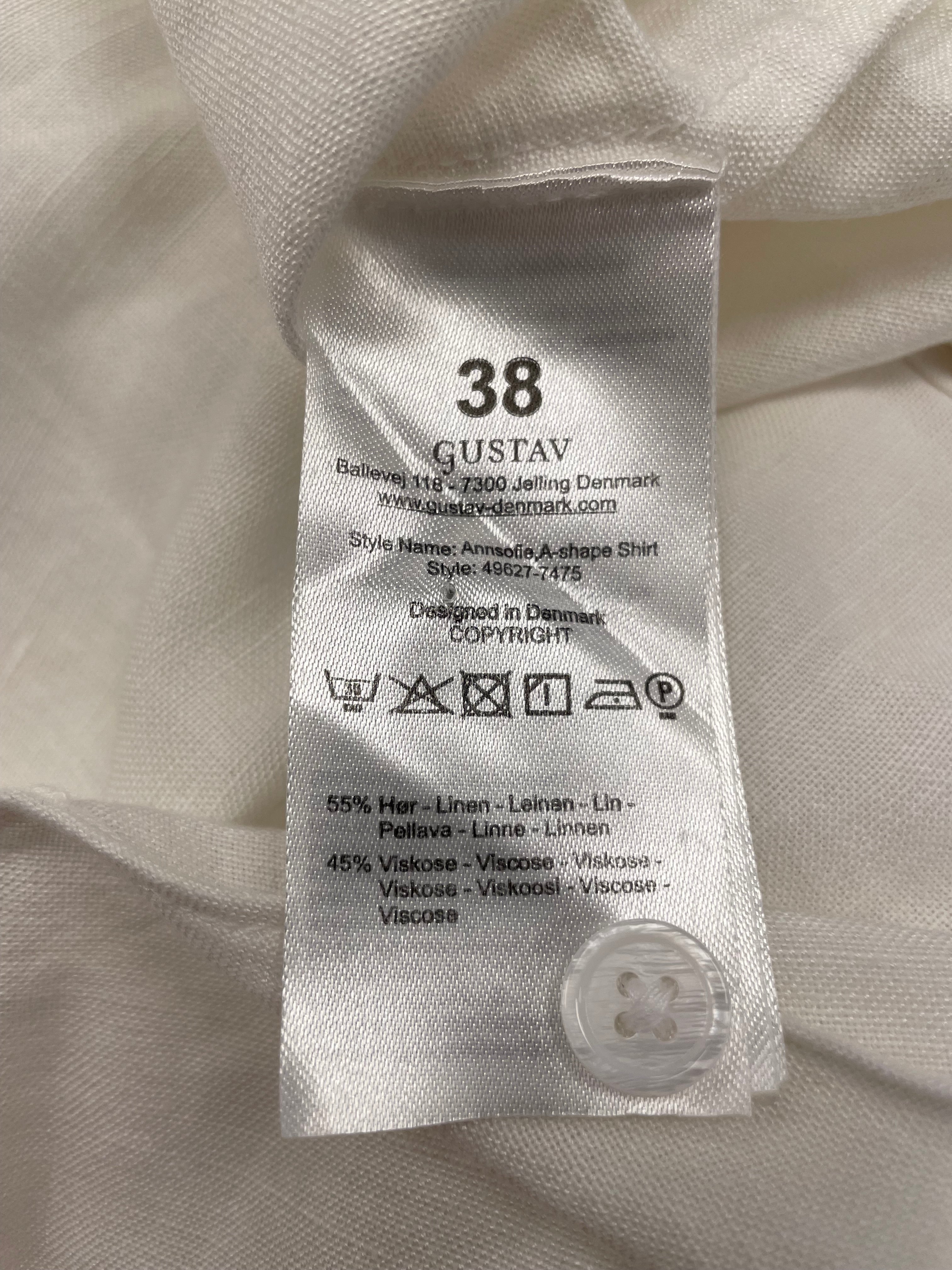 Gustav blouse maat L 40 wit roze linnen viscose
