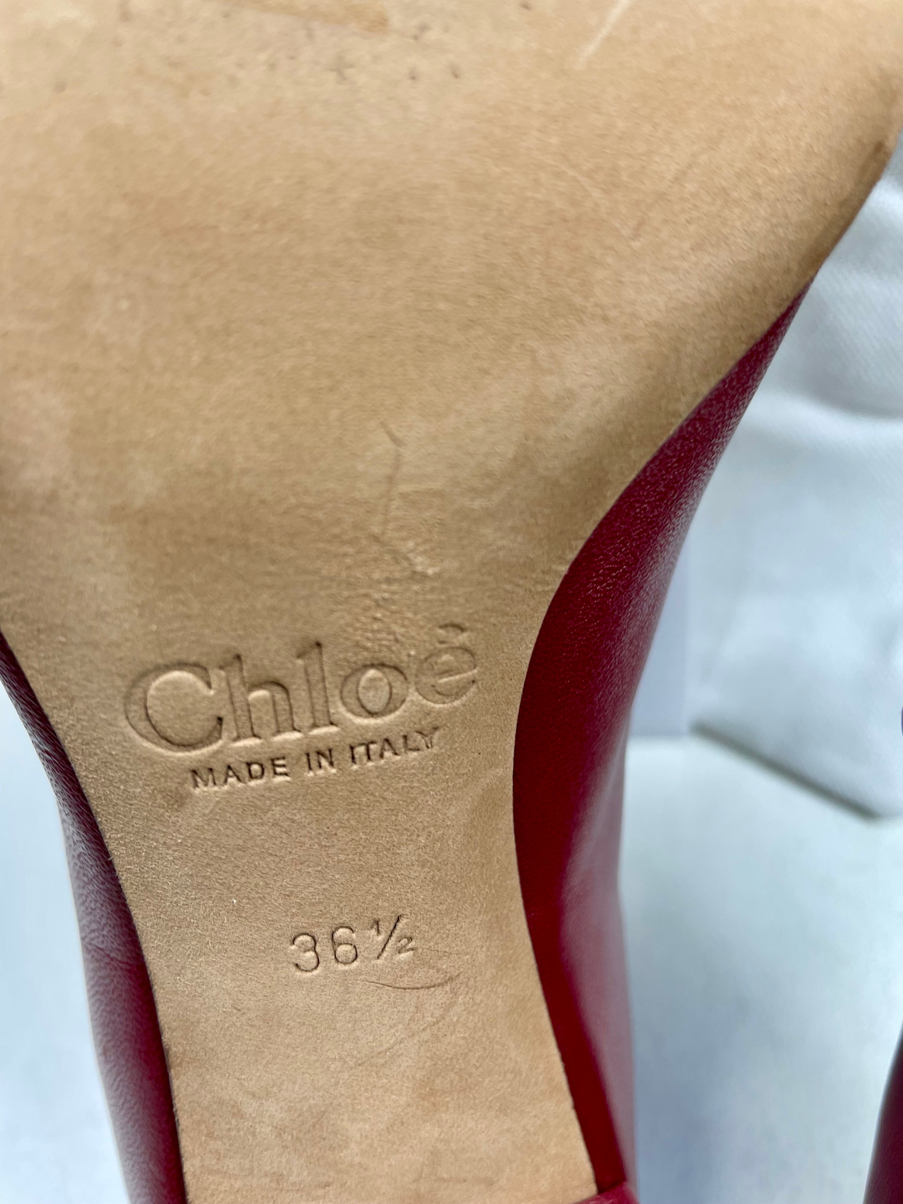Chloé schoenen pumps leer Bordeaux rood maat 36 1/2