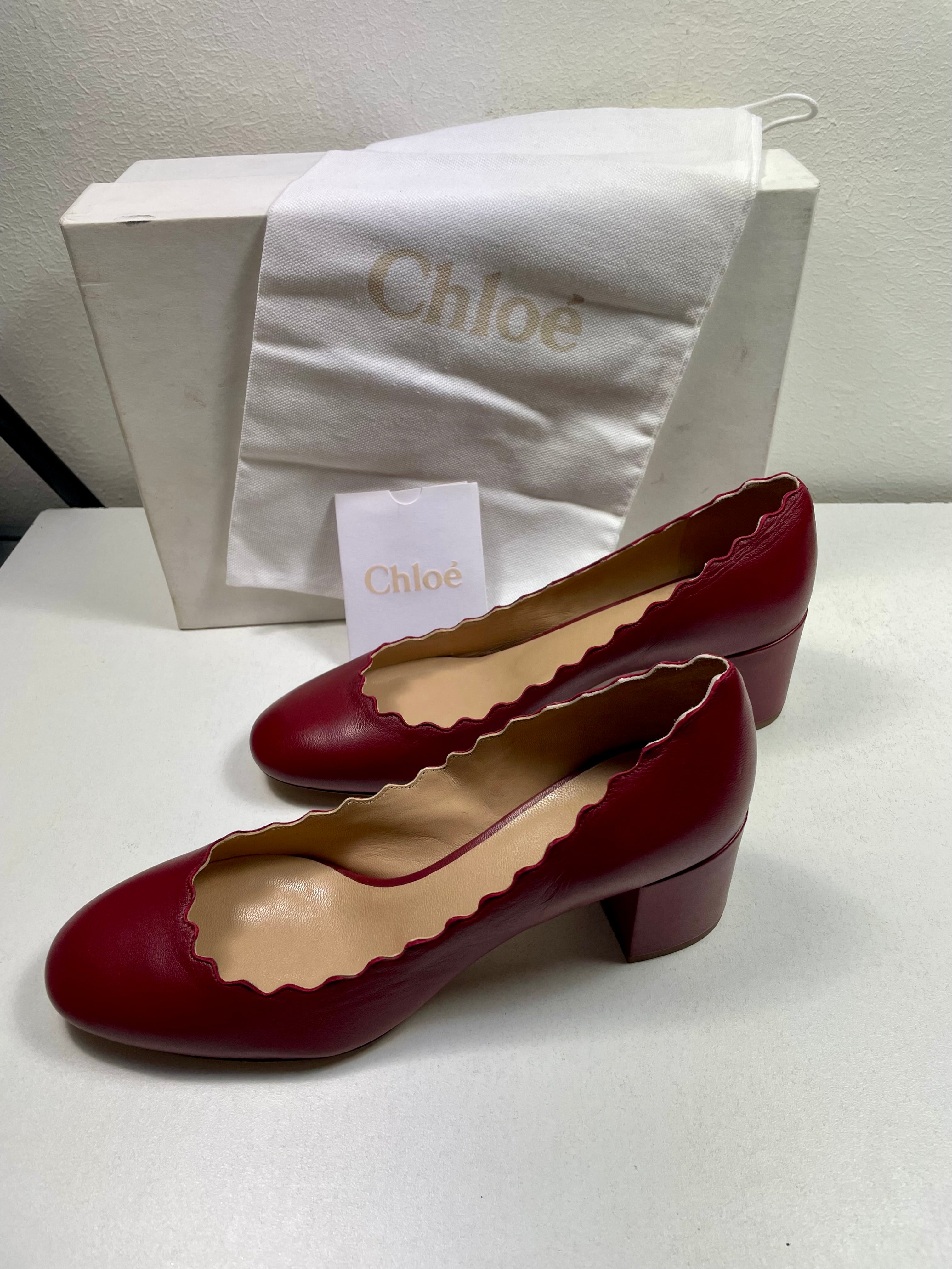 Chloé schoenen pumps leer Bordeaux rood maat 36 1/2