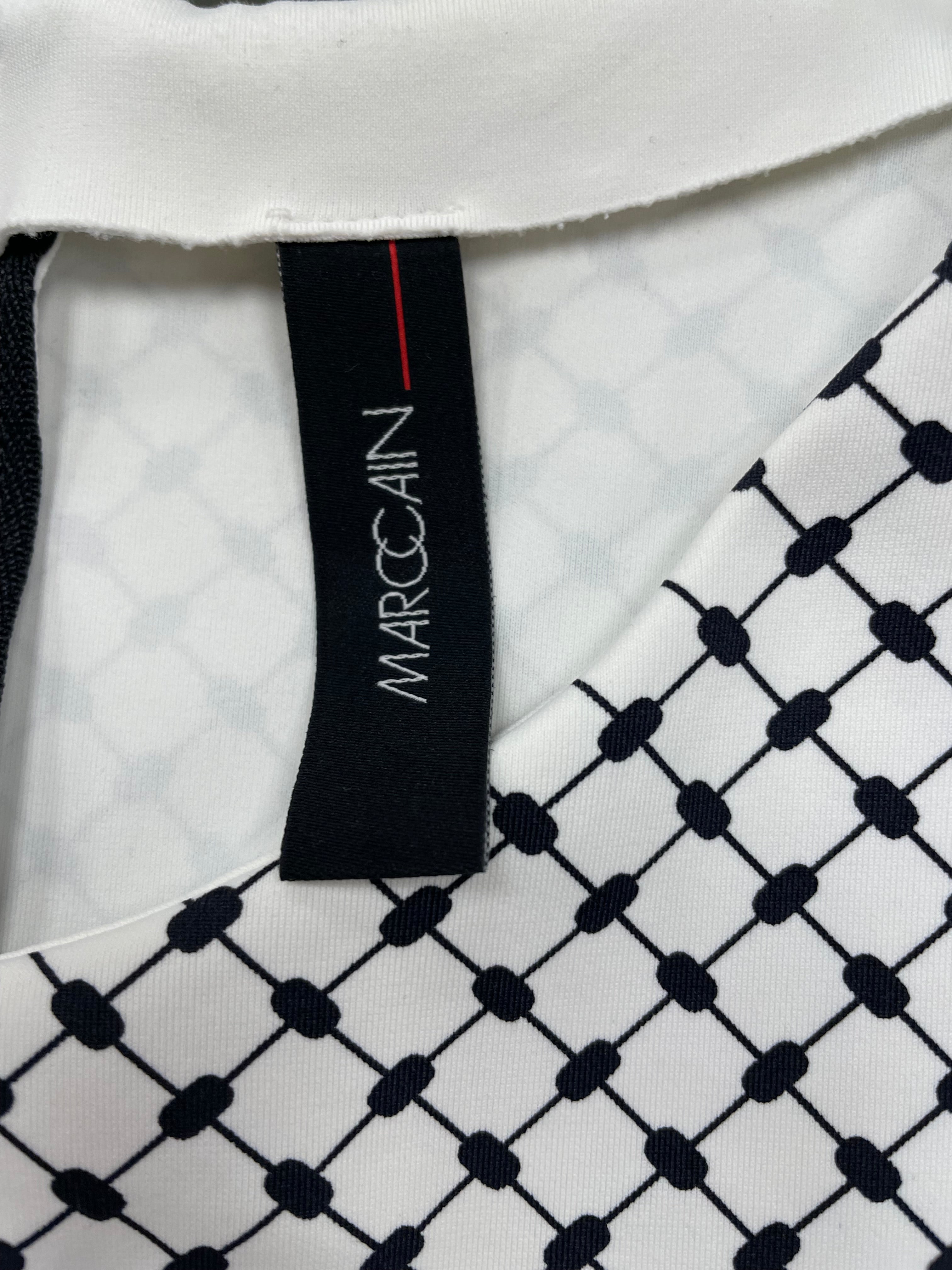 Marc Cain jurk maat 5 / 42 / XL wit zwart