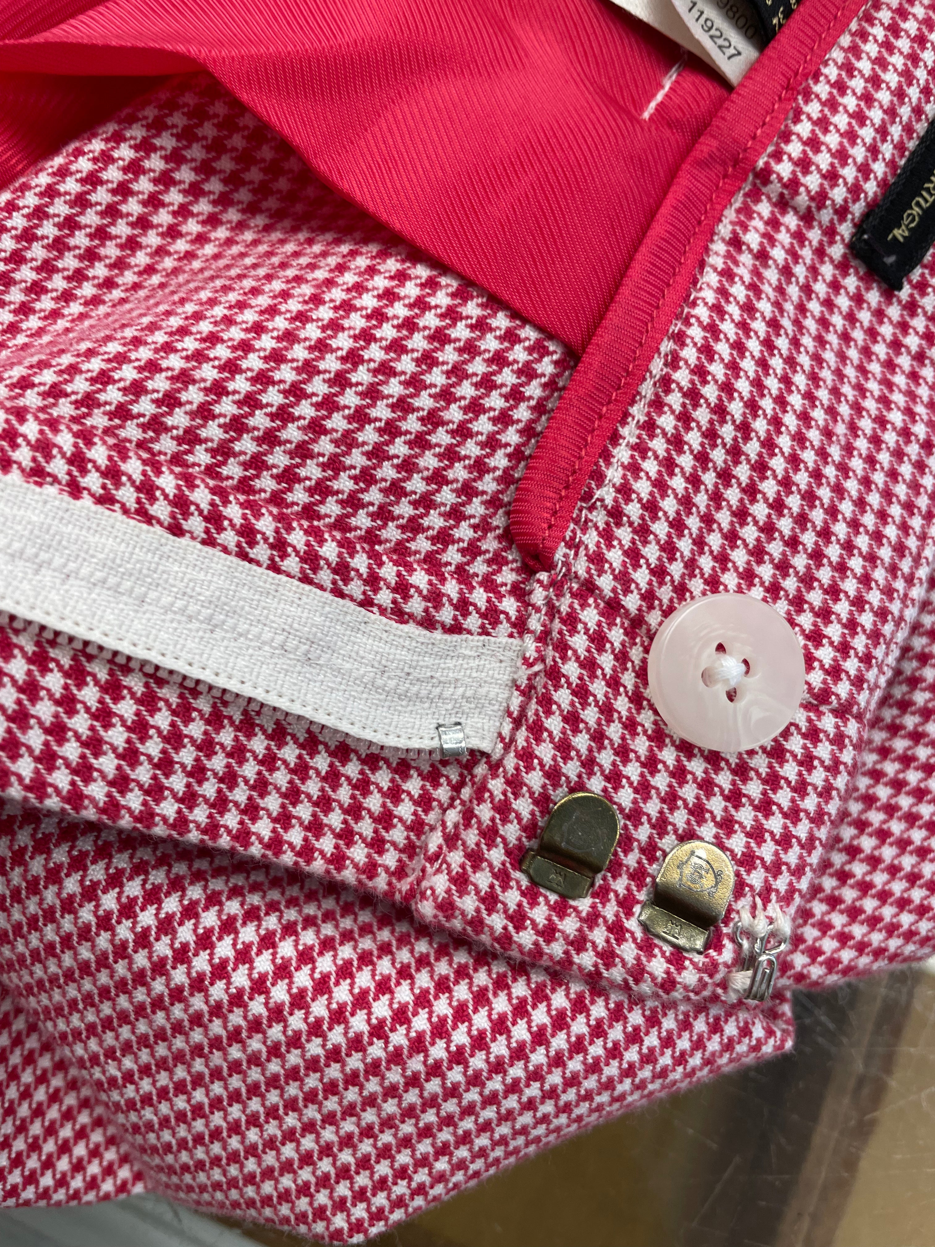 Massimo Dutti broek rood wit ruit