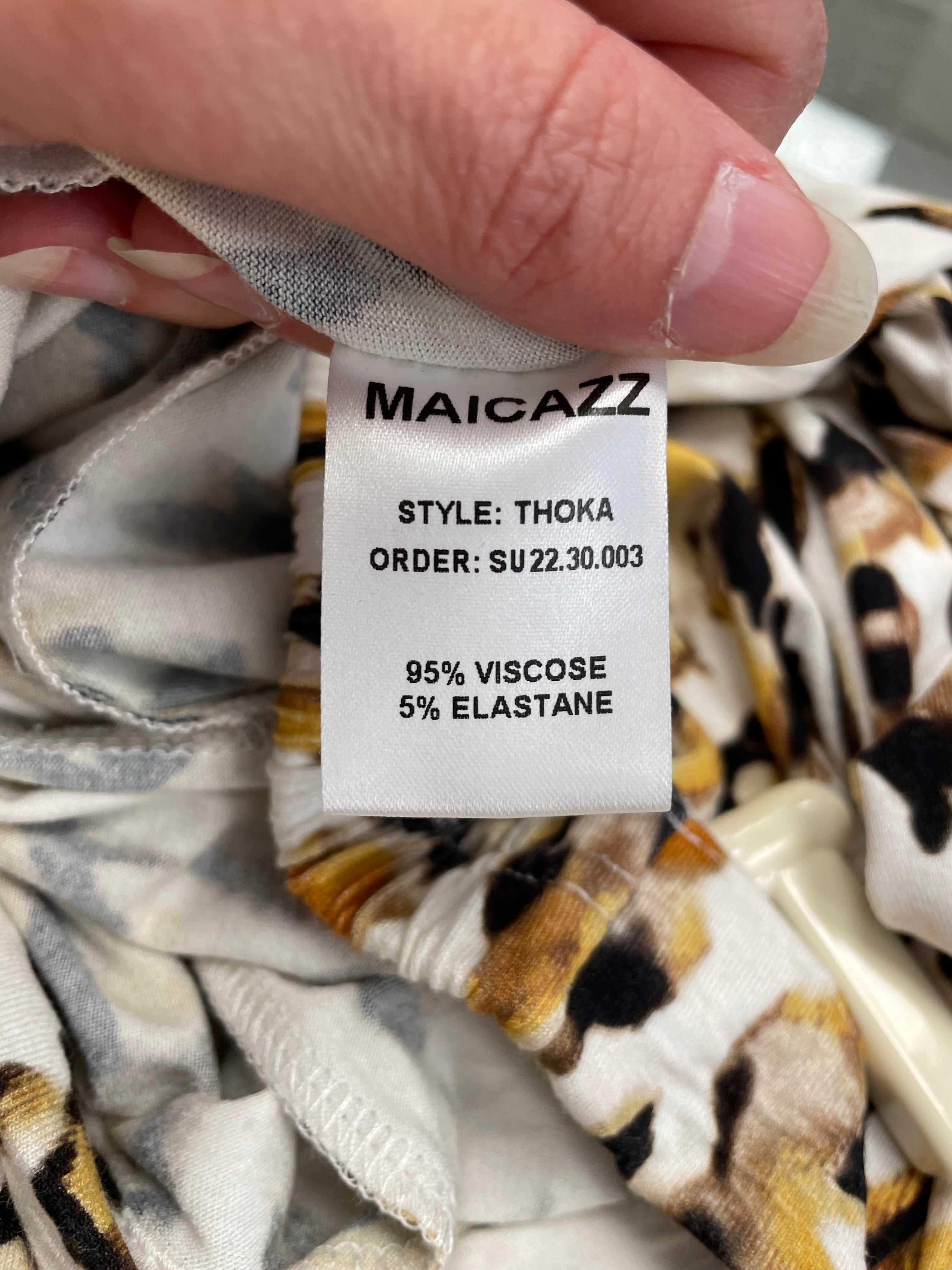 Maicazz broek maat XS 34 ecru bruin zwart animal