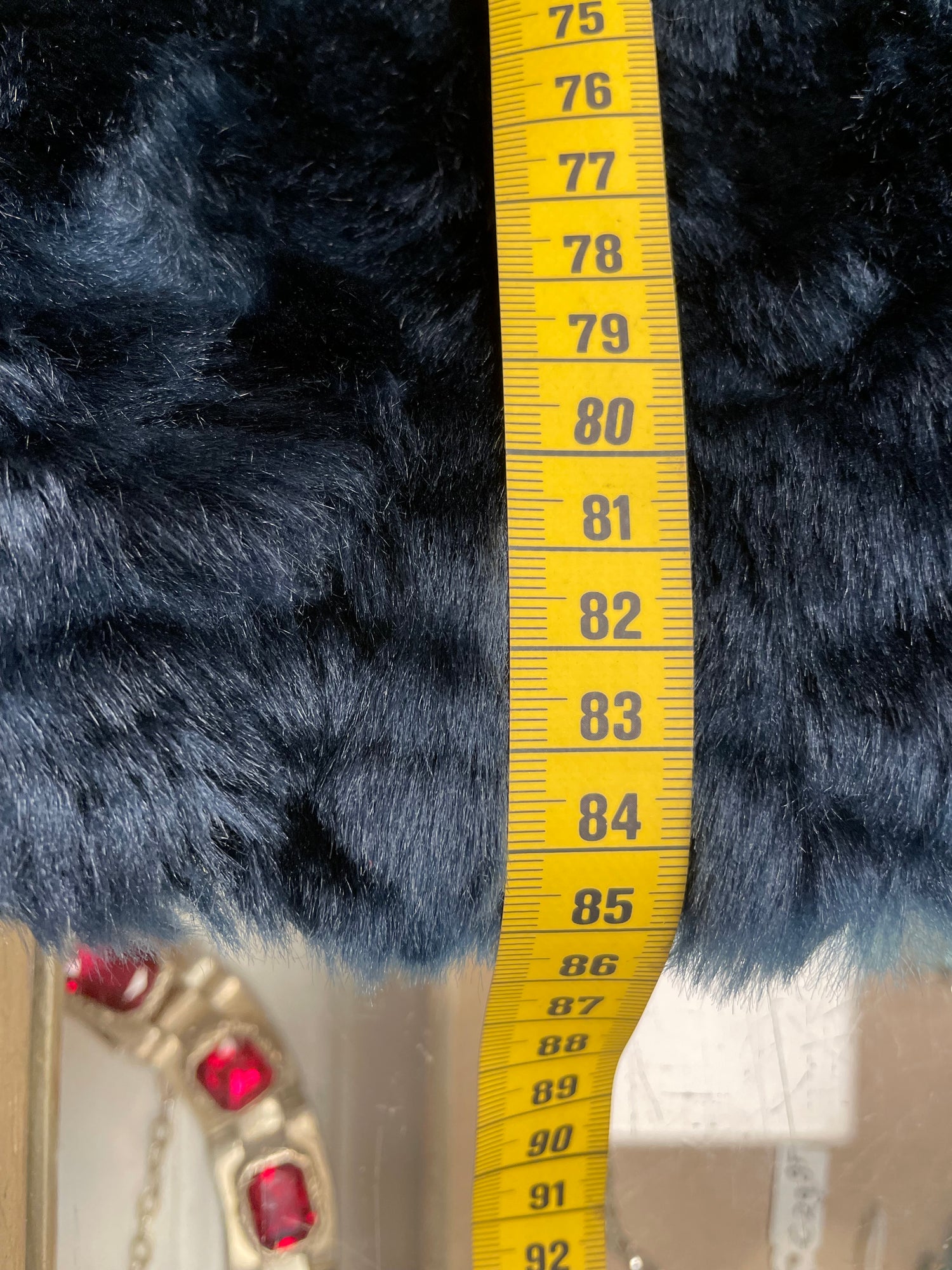 Geisha jas faux fur winterjas maat S 36 petrol blauw