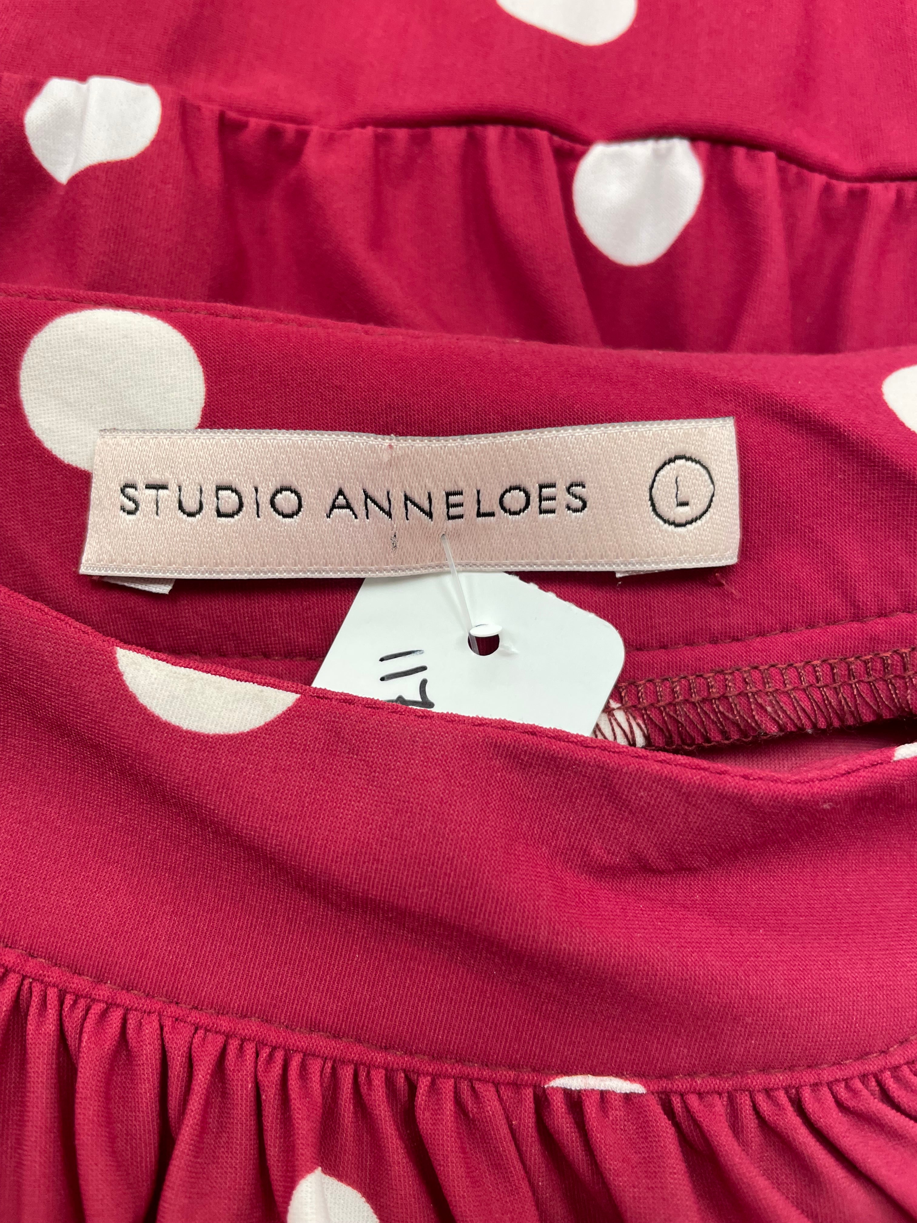 Studio Anneloes top maat L 40 blouse rood wit stippen