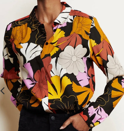 Fabienne Chapot blouse maat 36 S zwart bloemen