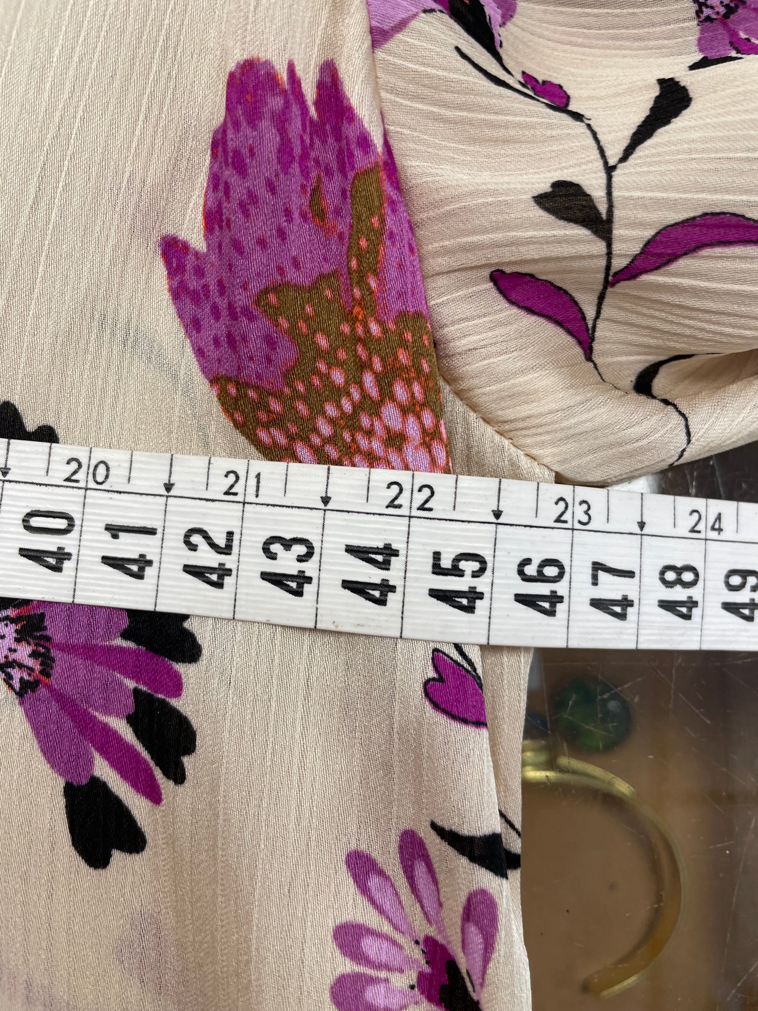 Fabienne Chapot blouse maat 34 XS ecru roze paars bloemen