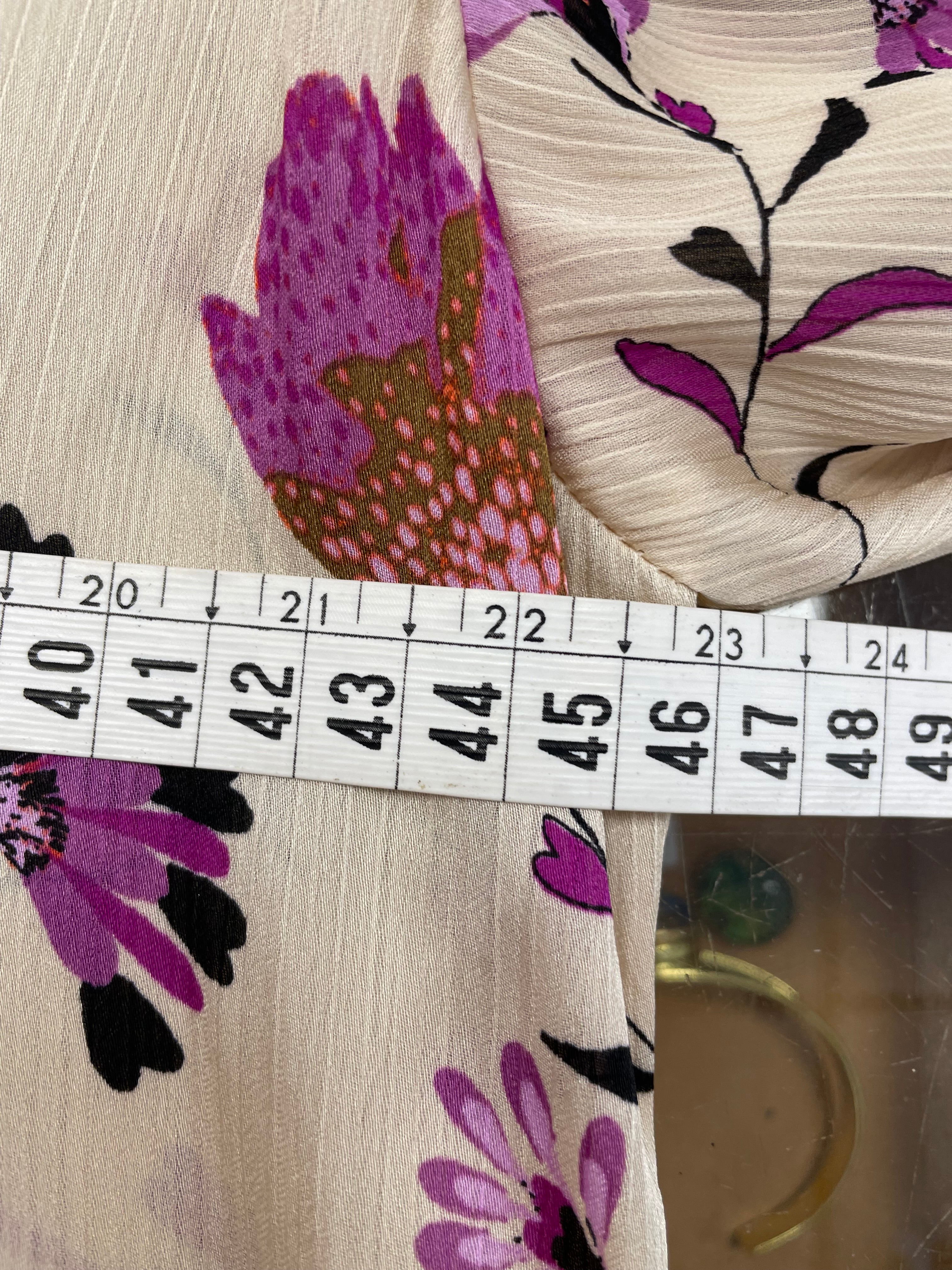 Fabienne Chapot blouse maat 34 XS ecru roze paars bloemen