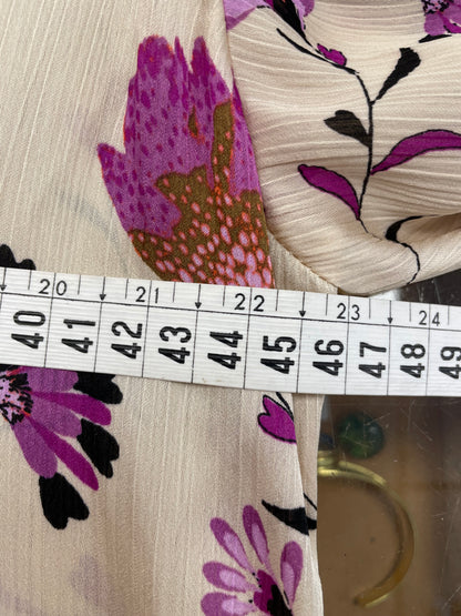 Fabienne Chapot blouse maat 34 XS ecru roze paars bloemen