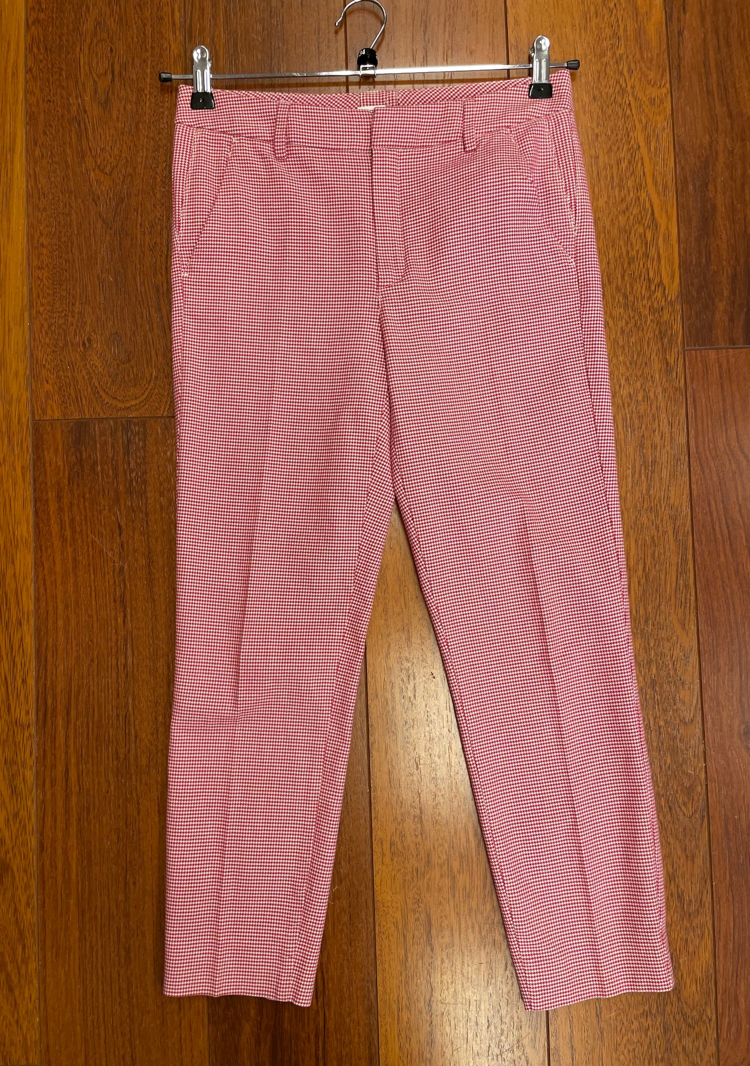 Massimo Dutti broek rood wit ruit
