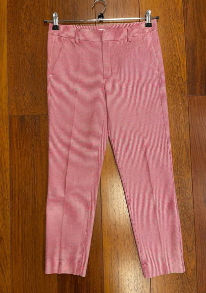 Massimo Dutti broek rood wit ruit