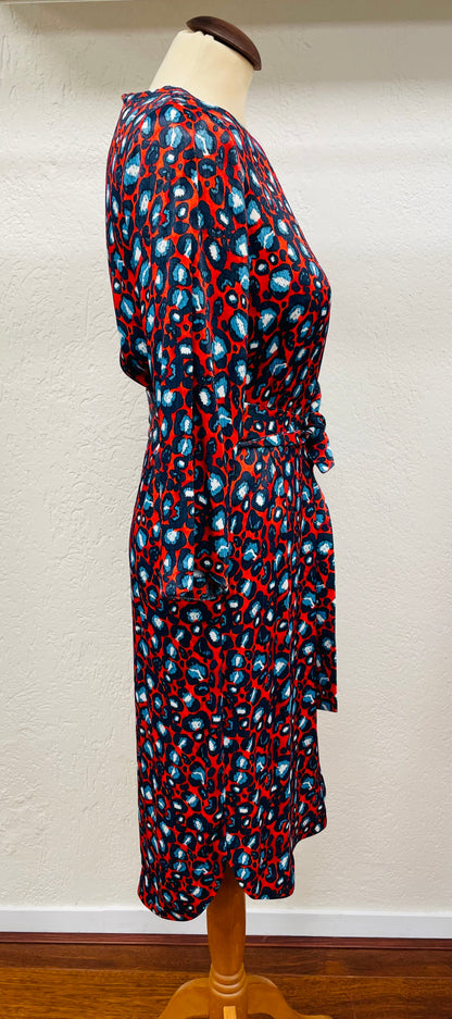 Sissy Boy jurk maat S 36 rood blauw animal print viscose