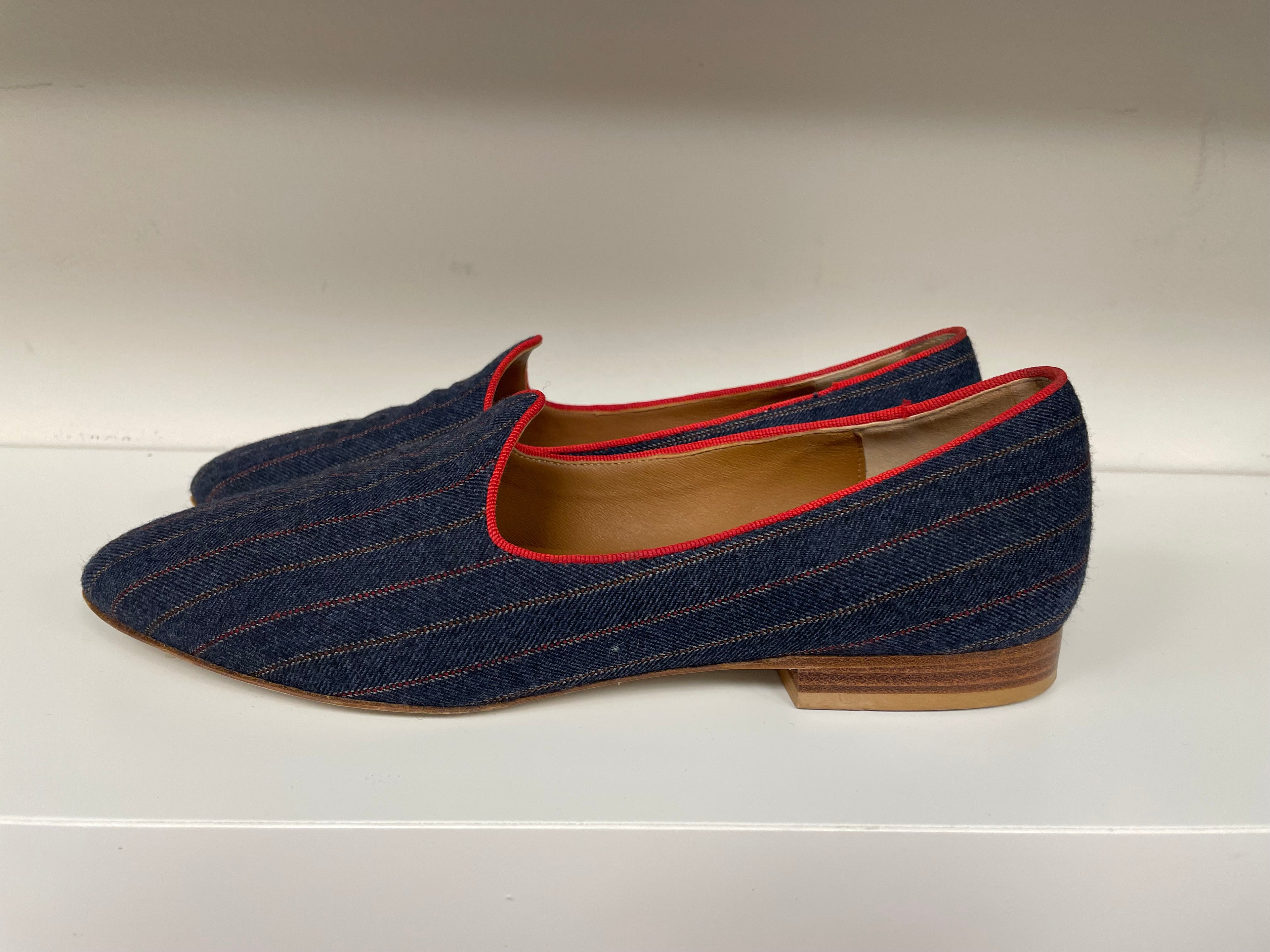 Le Monde Beryl schoenen ballerina maat 38 donkerblauw jeans rood