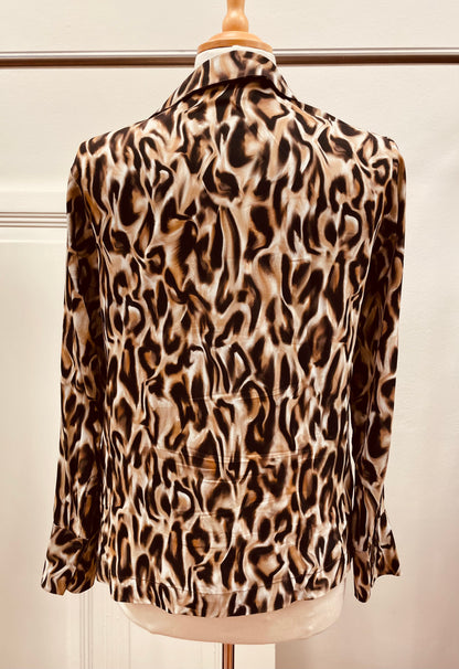 Kyra blouse maat M 38 leopard print zwart bruin ecru viscose