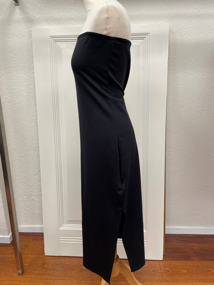 Tommy Hilfiger jurk Dress maat L 40 zwart tricot lang split