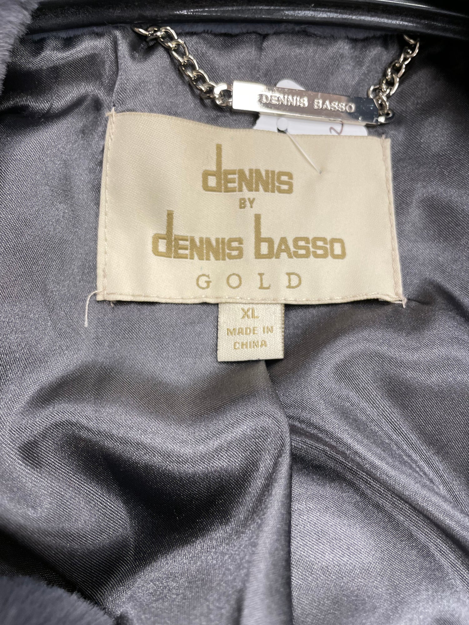 Dennis Basso faux fur mantel jas grijs maat 44 / 46