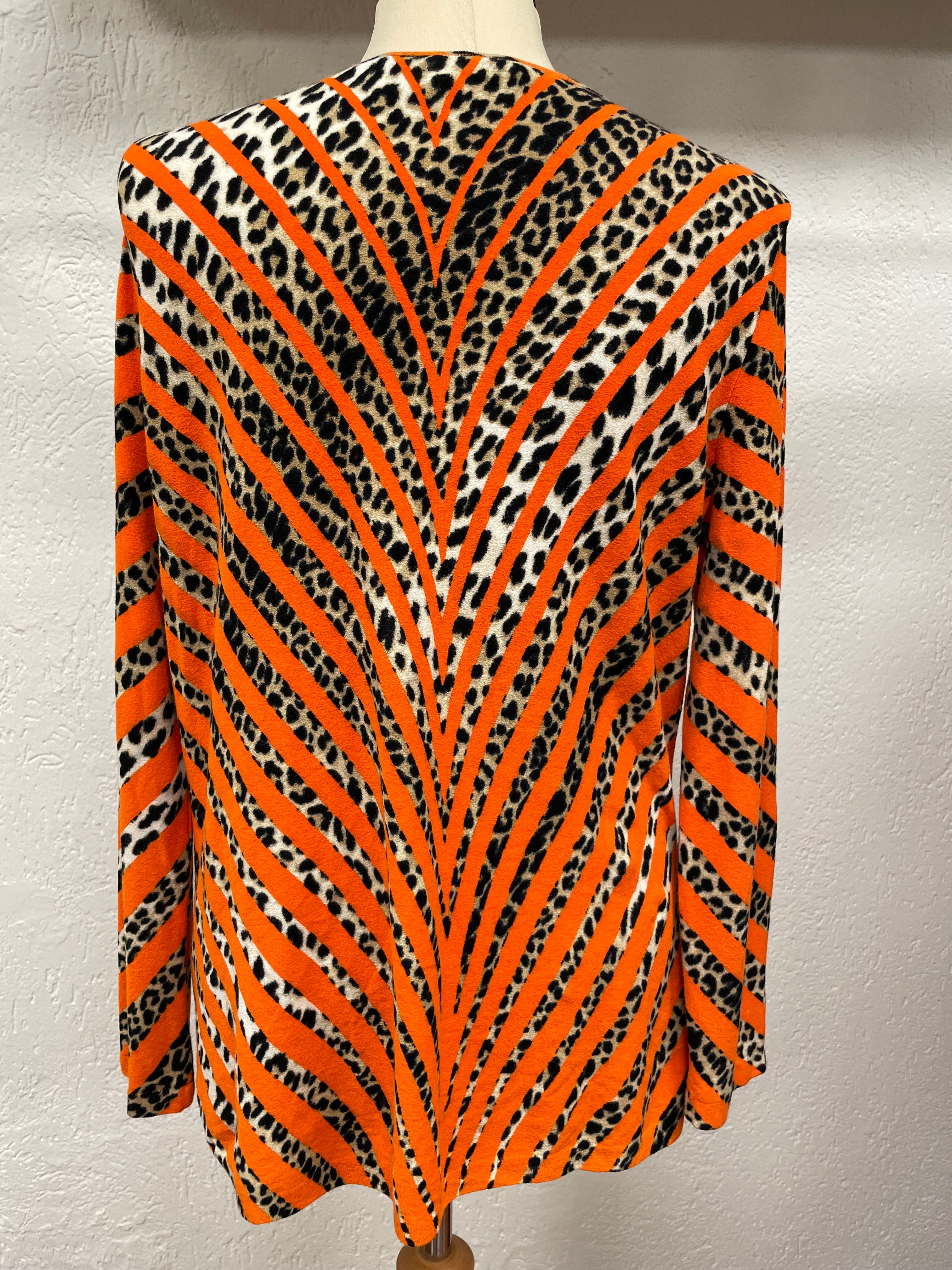 Blumarine vest maat 44 XXL oranje bruin zwart animal