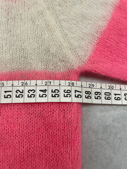 10 Days trui maat M 38 knitted strepen alpaca merino wit roze