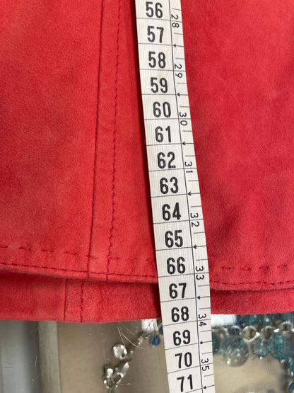 Basler jasje blazer maat 44 XXL rood suède leder