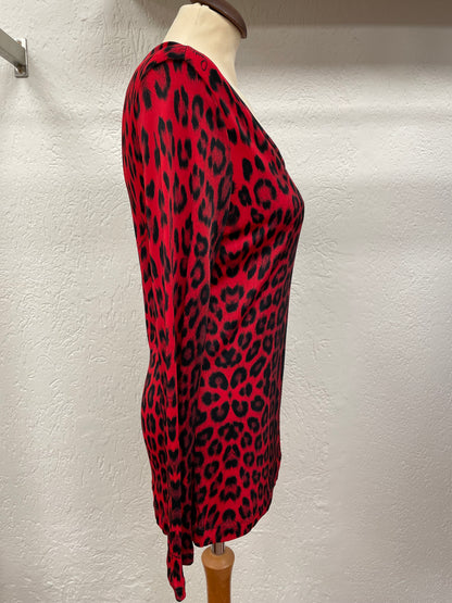 Cavalli shirt maat 40/42 rood zwart animal