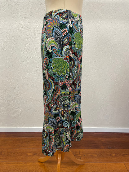 Geisha rok maat S 36 zwart groen Paisley tricot
