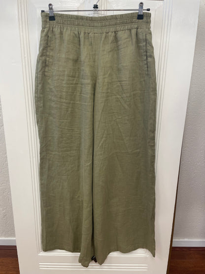 Drykorn broek linnen palazzo mosgroen maat L / XL