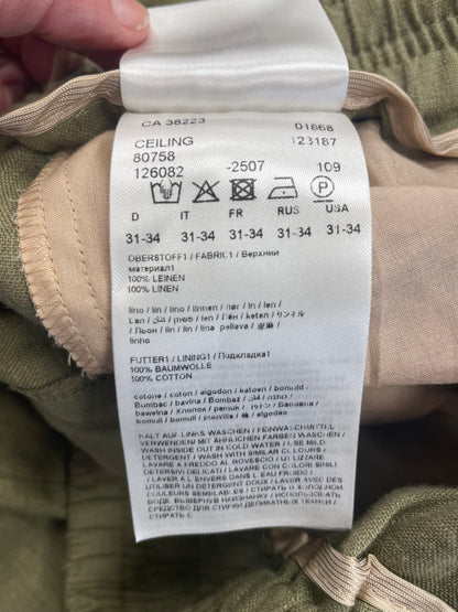 Drykorn broek linnen palazzo mosgroen maat L / XL
