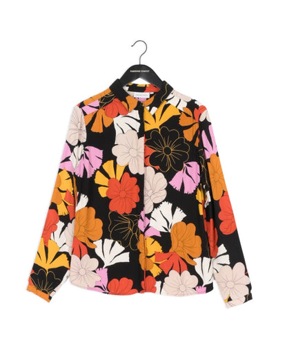 Fabienne Chapot blouse maat 36 S zwart bloemen