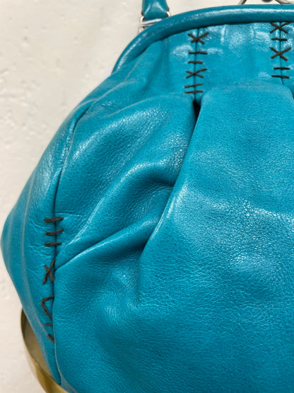 Miu Miu tas leer turquoise vintage