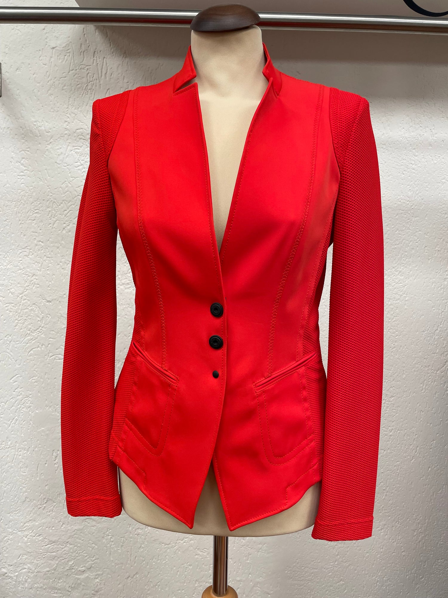 Marc Cain blazer rood colbert jasje maat 2 36 S