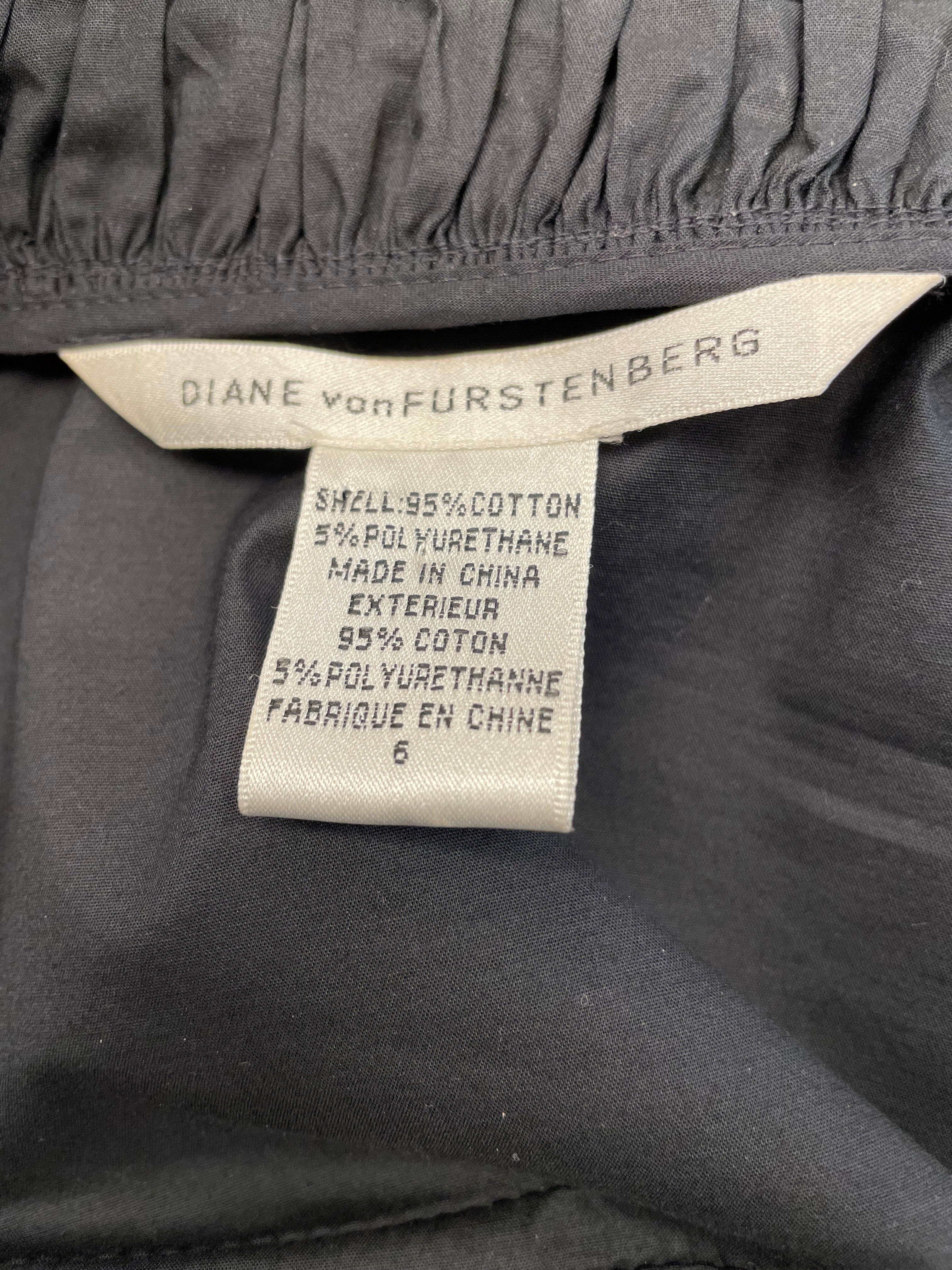 Diane von Furstenberg blouse zwart maat S 36 pofmouwen