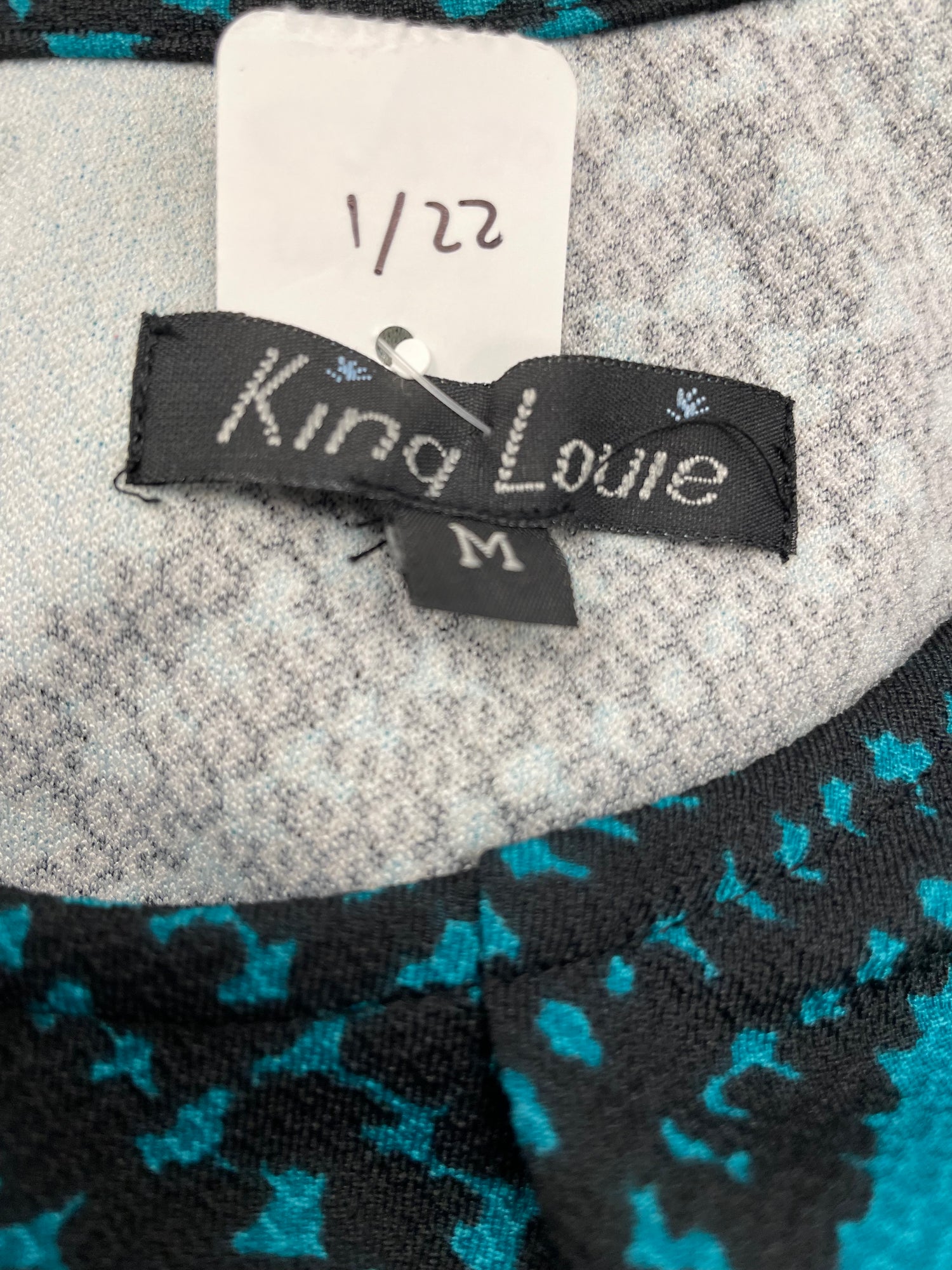 King Louie jurk maat M 38 zwart aqua