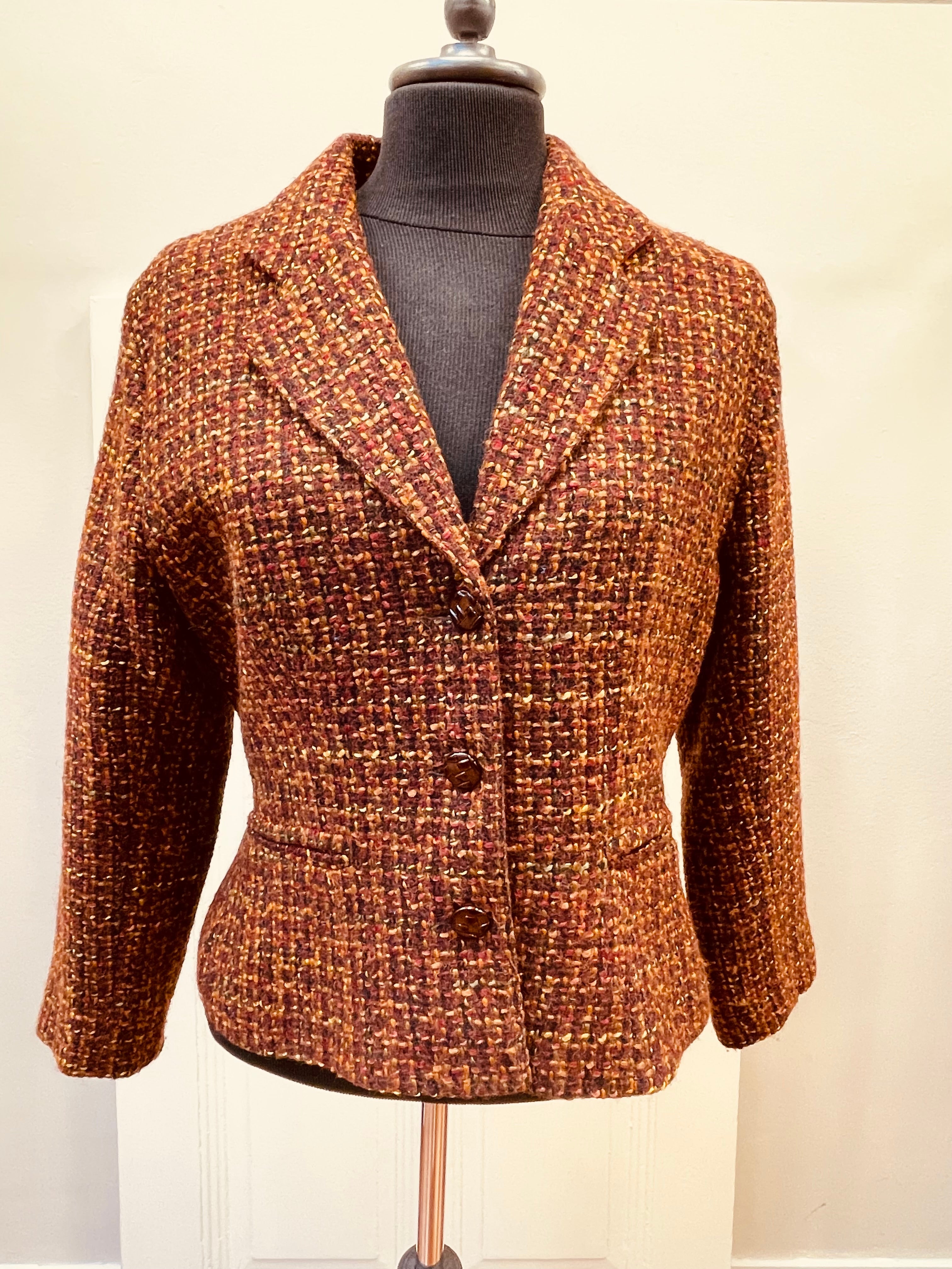 Charlotte Halton blazer bouclé bruintinten maat S 36