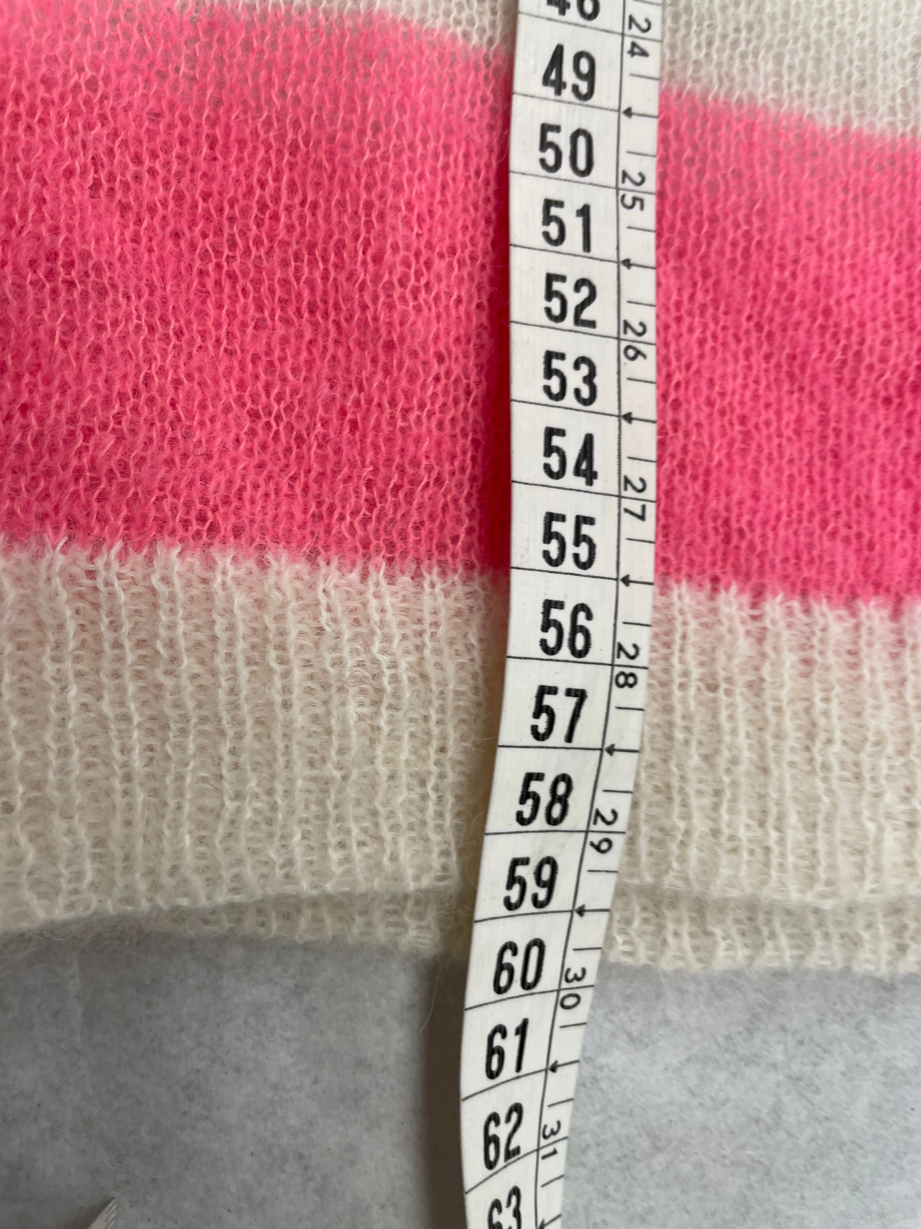 10 Days trui maat M 38 knitted strepen alpaca merino wit roze