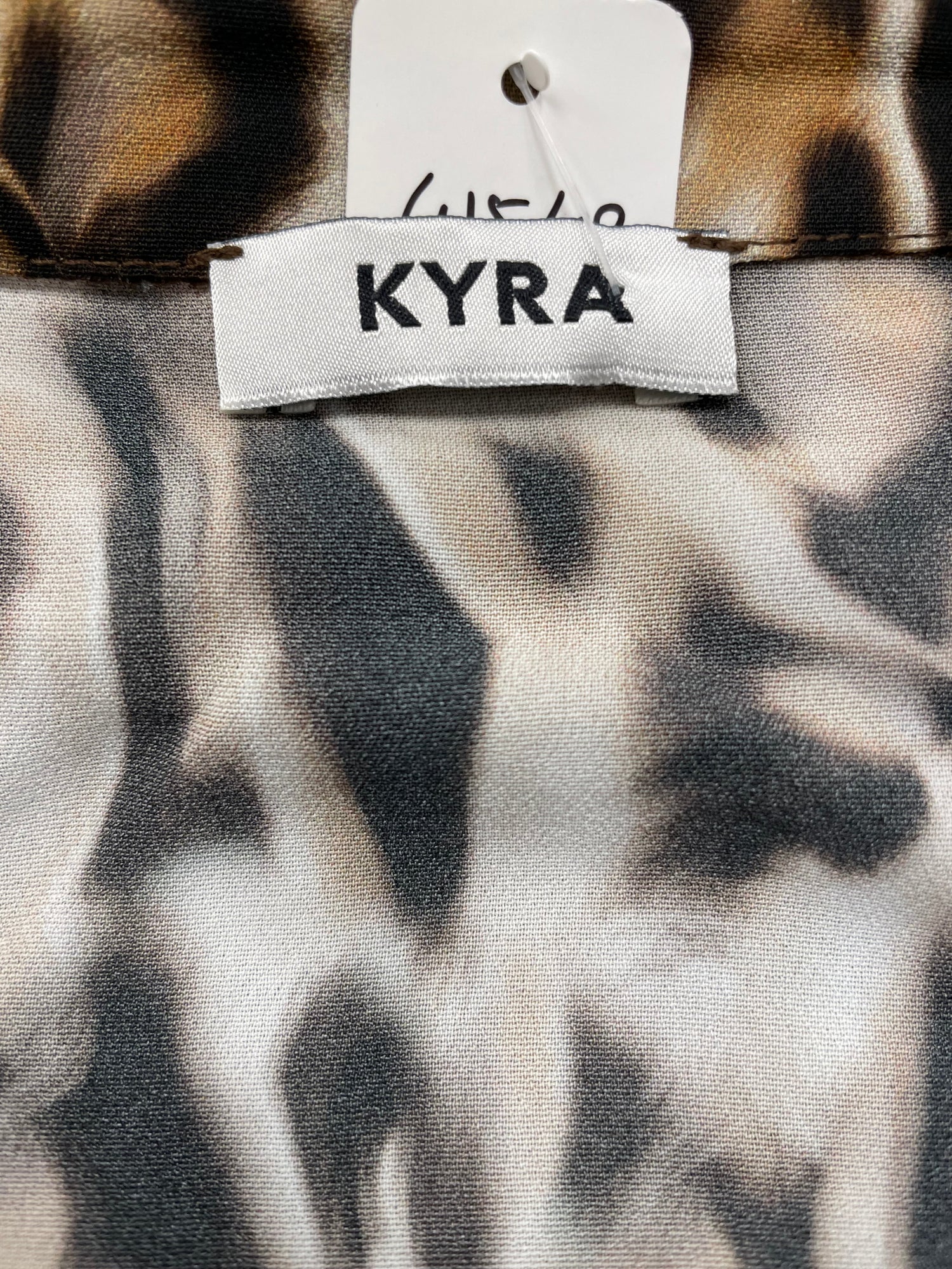 Kyra blouse maat M 38 leopard print zwart bruin ecru viscose