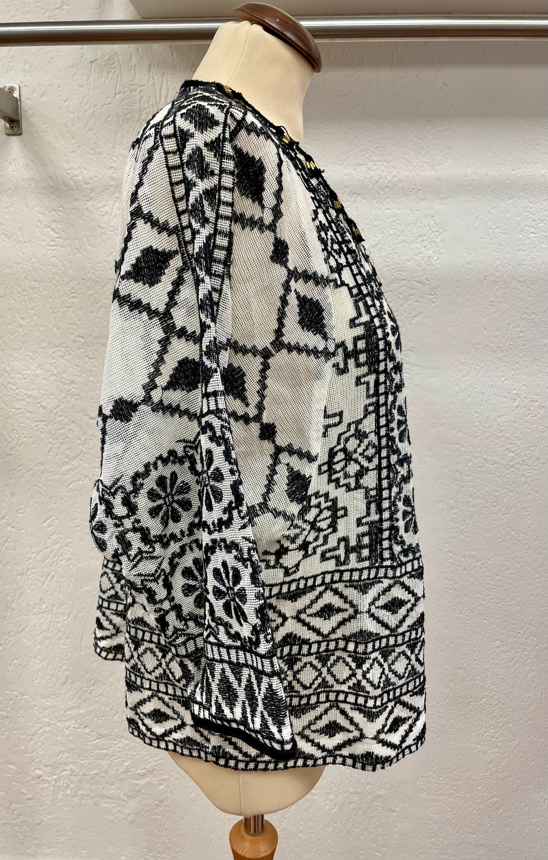 Antik Batik blouse zwart wit maat L 40