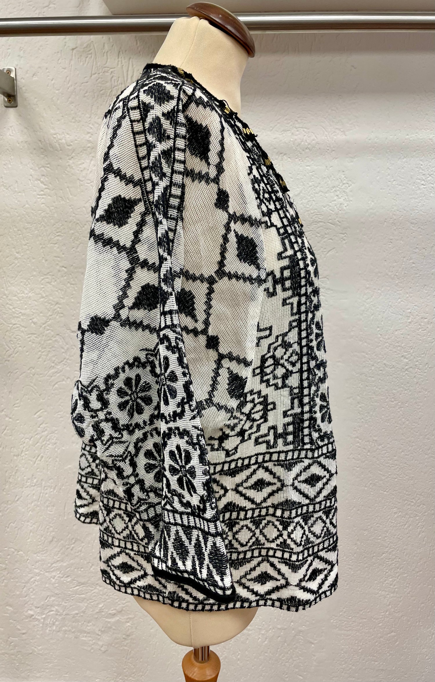 Antik Batik blouse zwart wit maat L 40